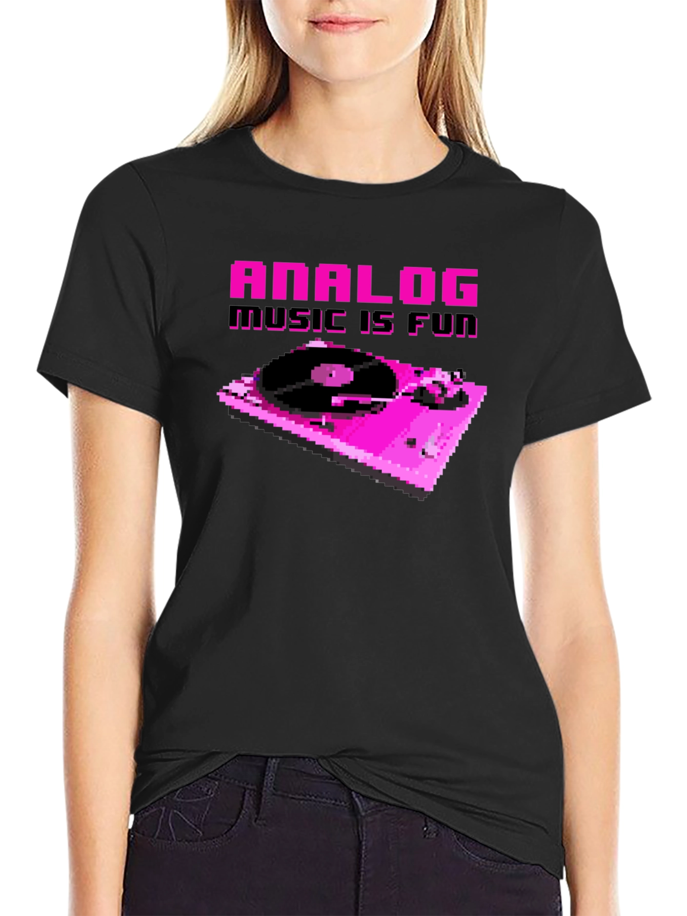 Analog Music is Fun Pixel Art T-Shirt