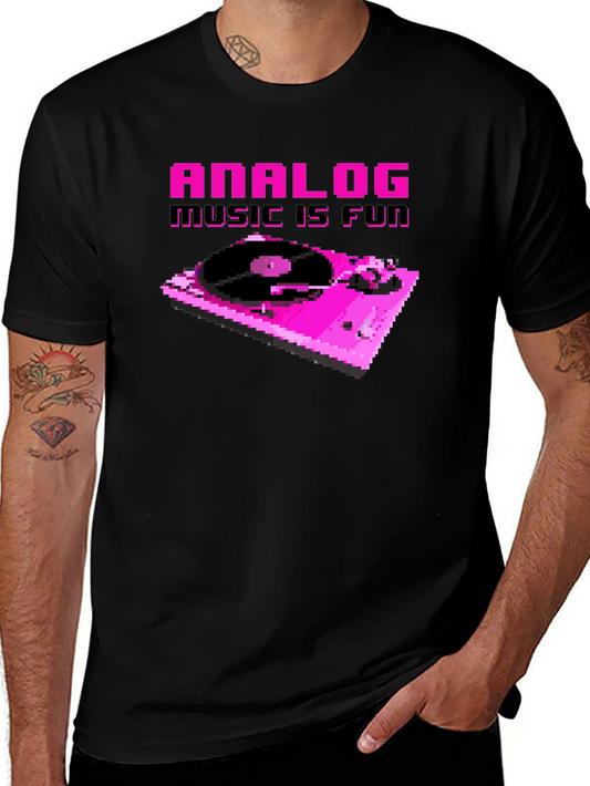 Analog Music is Fun Pixel Art T-Shirt