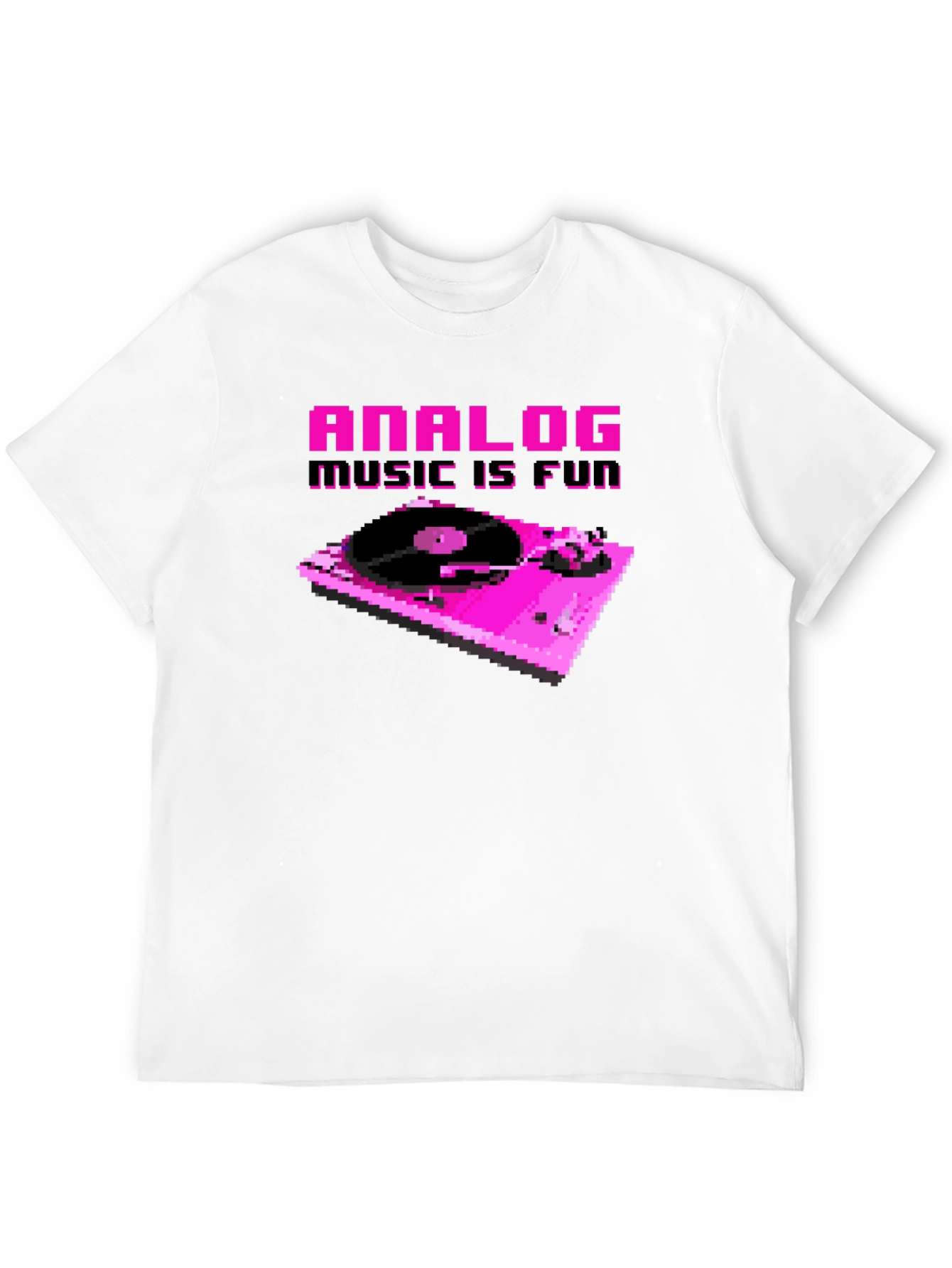 Analog Music is Fun Pixel Art T-Shirt