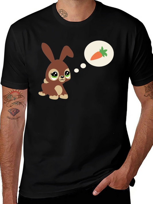 Cute Bunny Carrot Dream Black T-Shirt