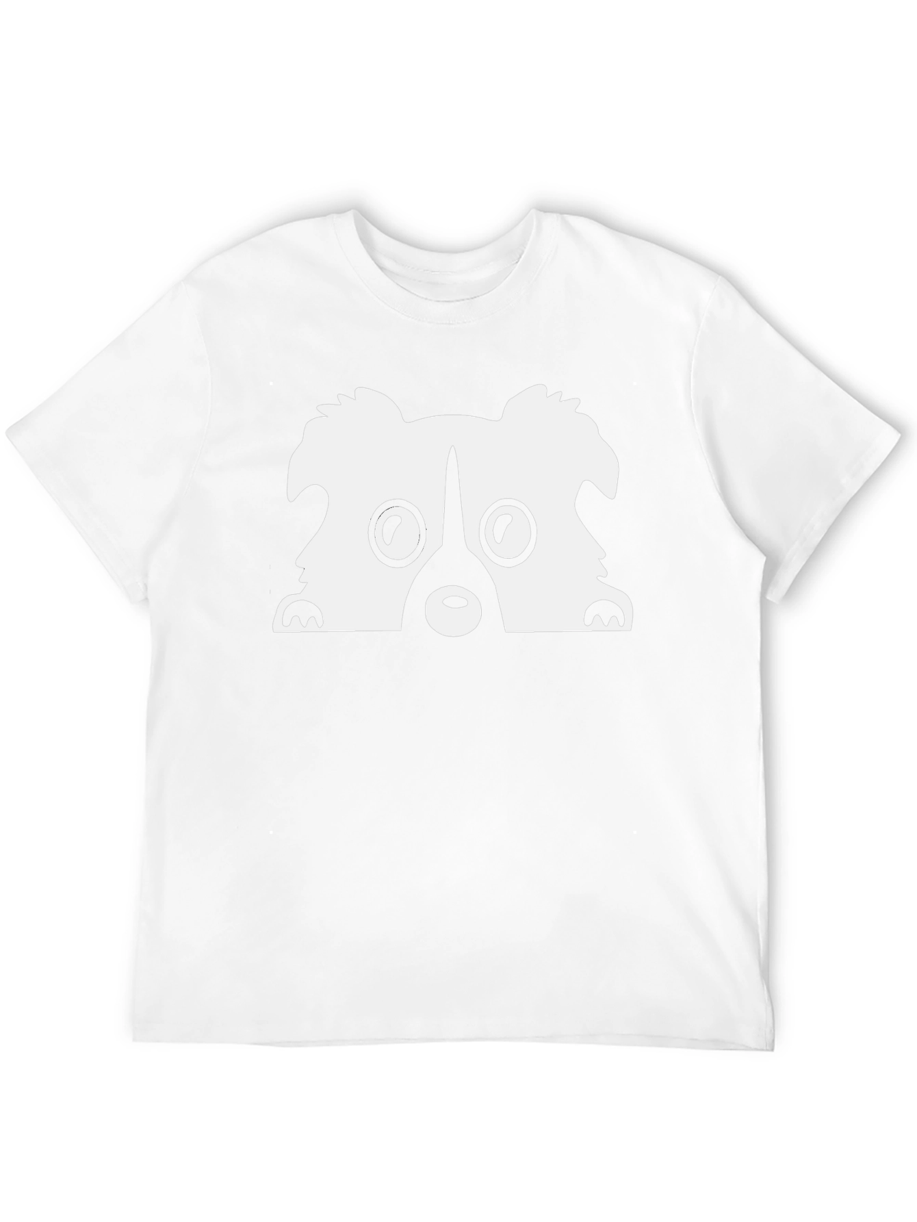 Peek-a-Boo Dog Graphic T-Shirt - Black Cotton Blend
