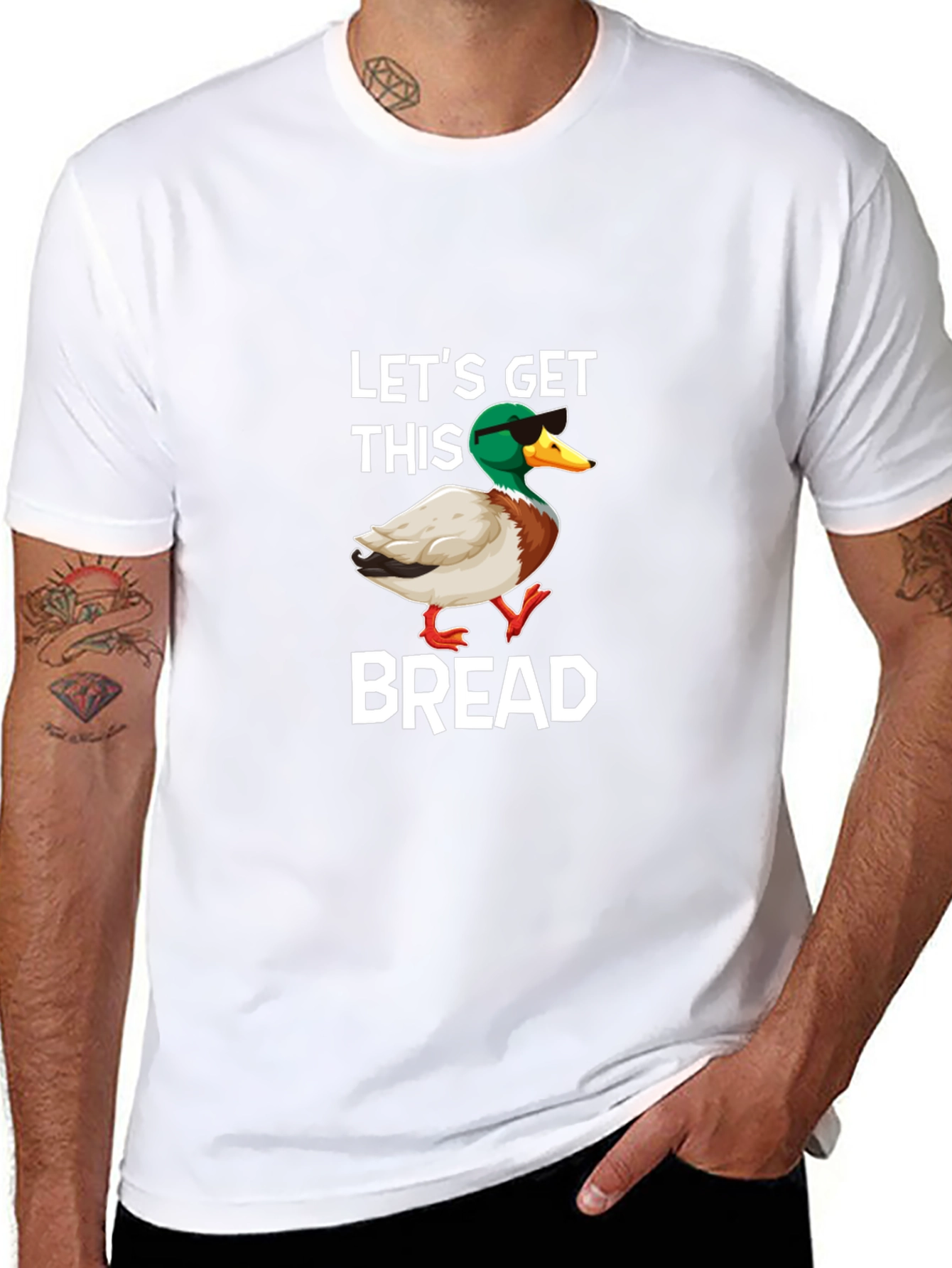Lets Get This Bread Funny Duck Graphic T-Shirt