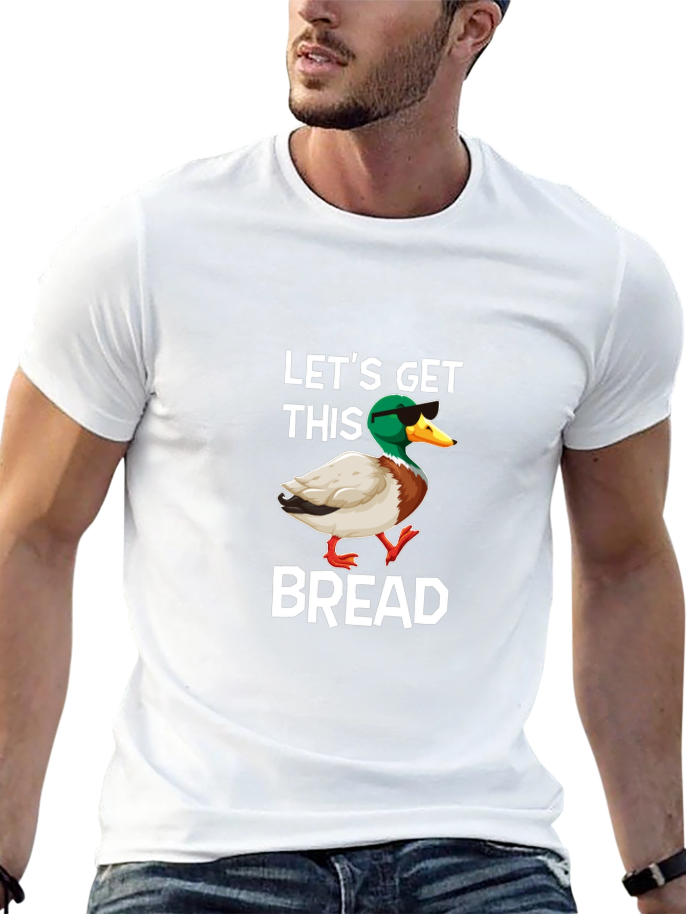 Lets Get This Bread Funny Duck Graphic T-Shirt