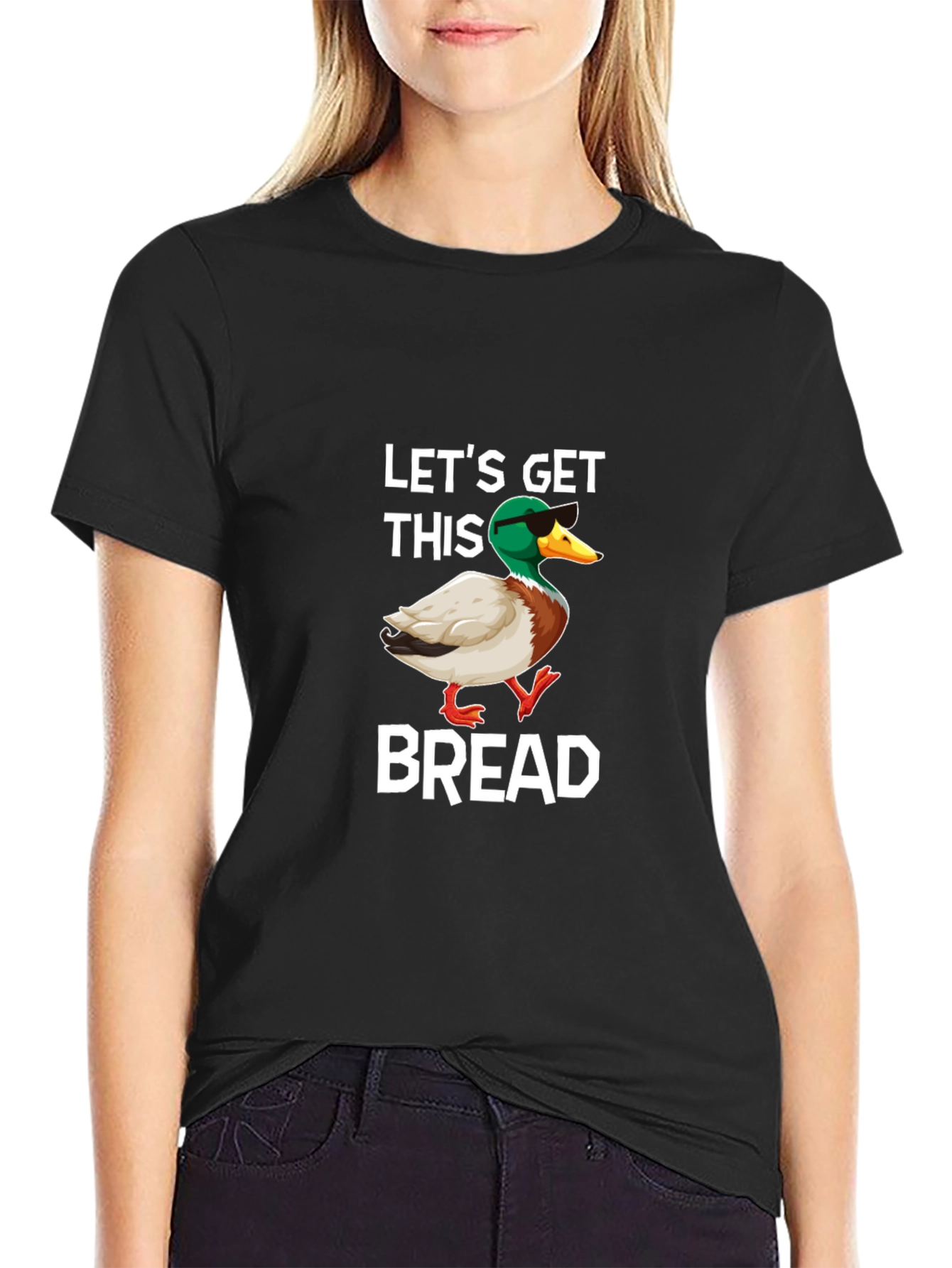 Lets Get This Bread Funny Duck Graphic T-Shirt