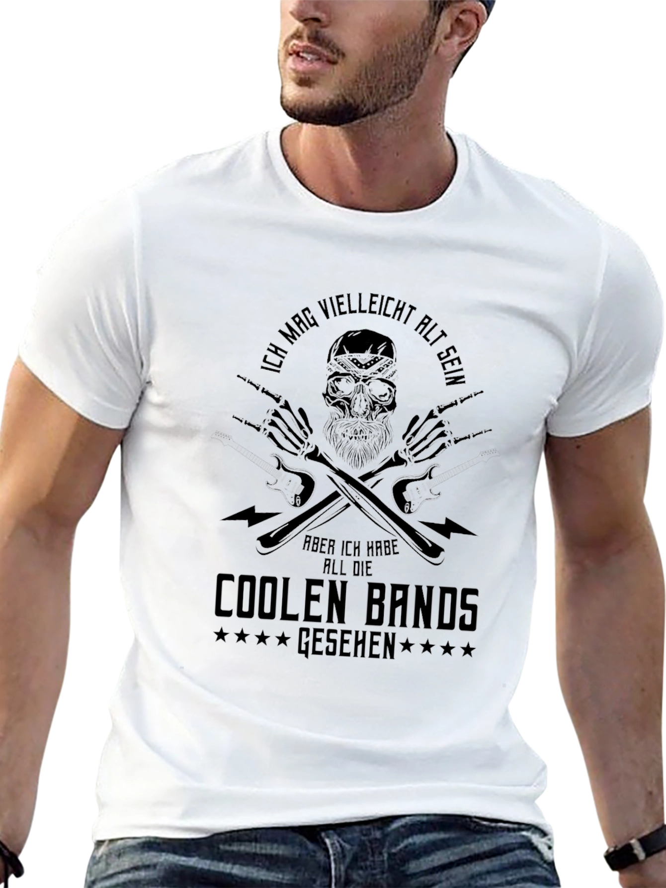 Rock & Roll Skull T-Shirt - Cool Bands Design