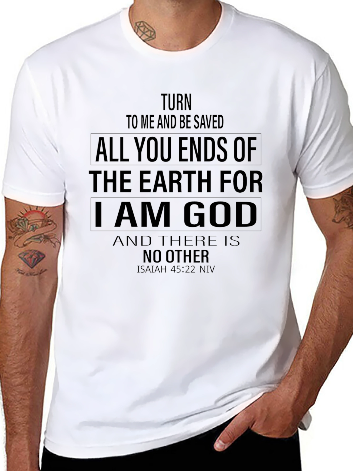 Turn To Me T-Shirt Isaiah 45:22 NIV Bible Verse