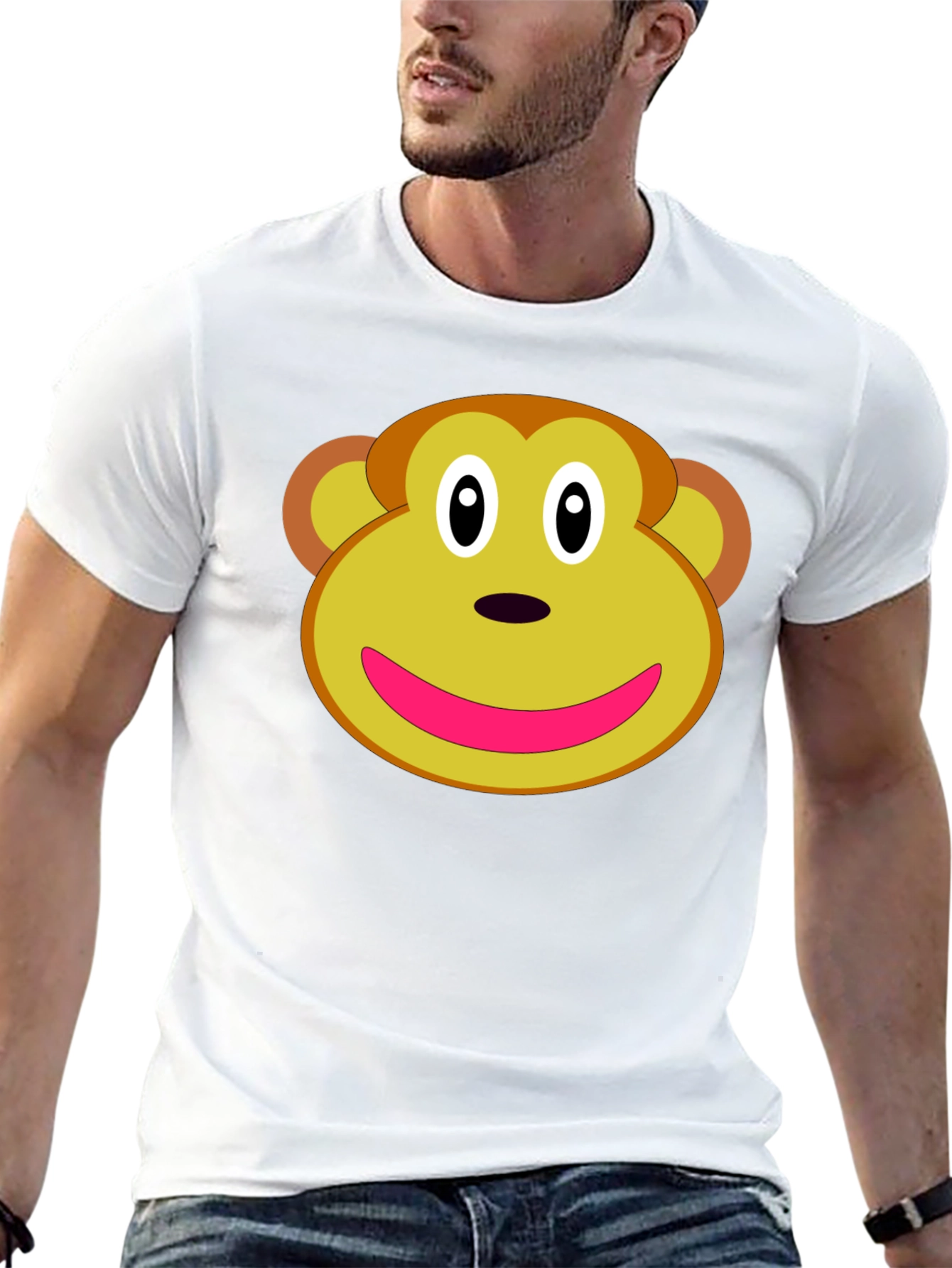 Monkey Face Graphic Tee - Novelty T-Shirt