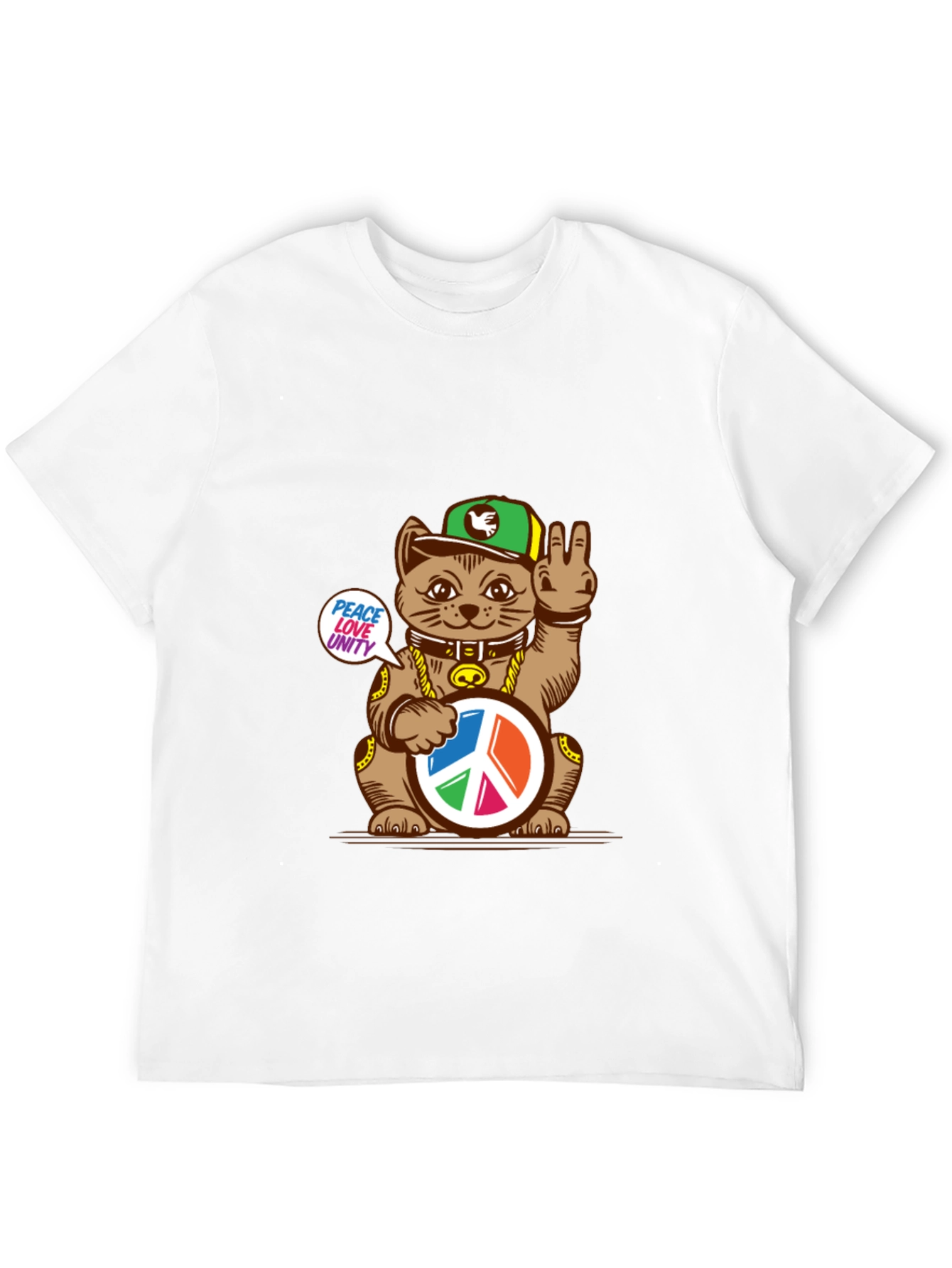 Peace Love Unity Lucky Cat T-Shirt
