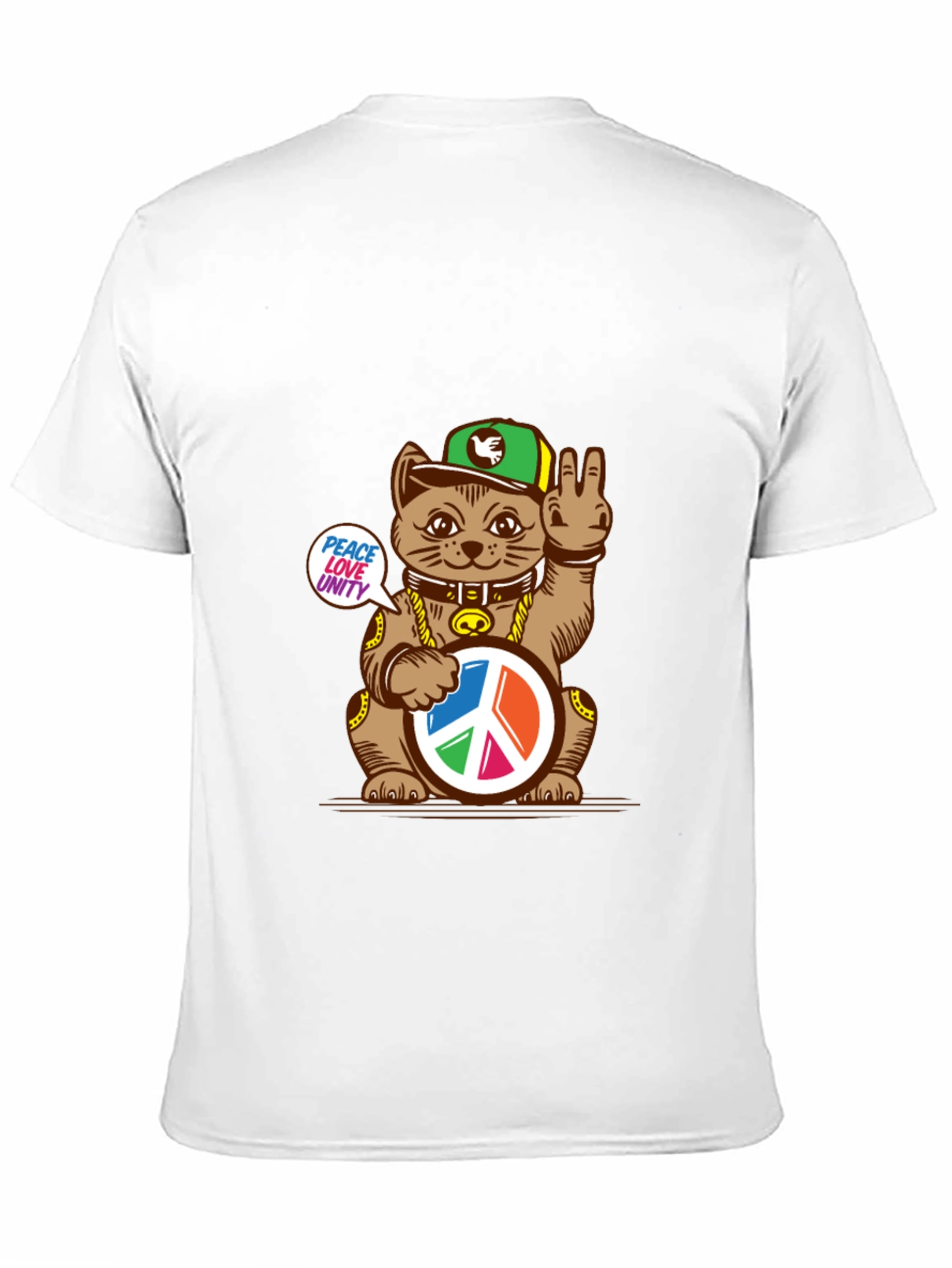 Peace Love Unity Lucky Cat T-Shirt