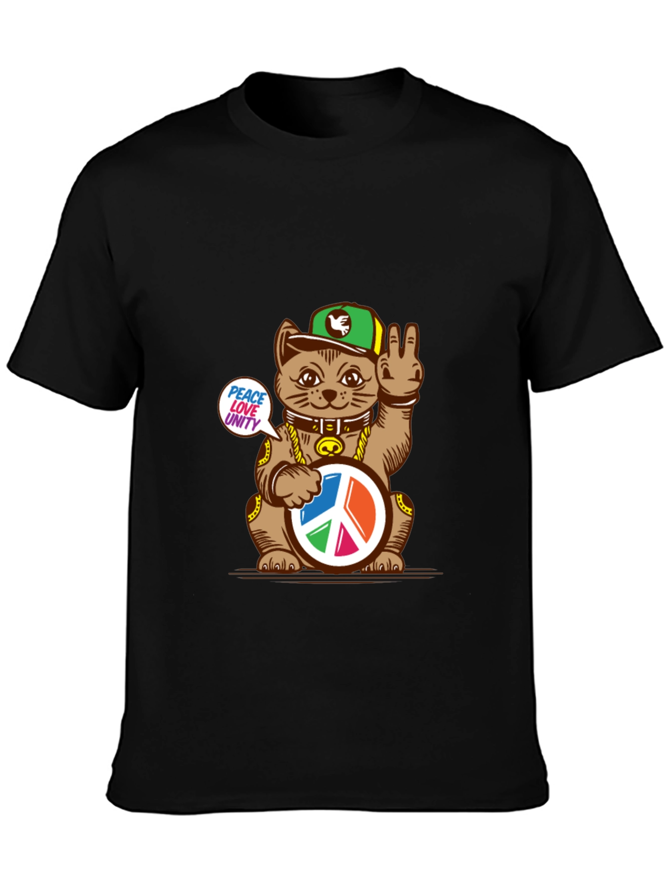 Peace Love Unity Lucky Cat T-Shirt
