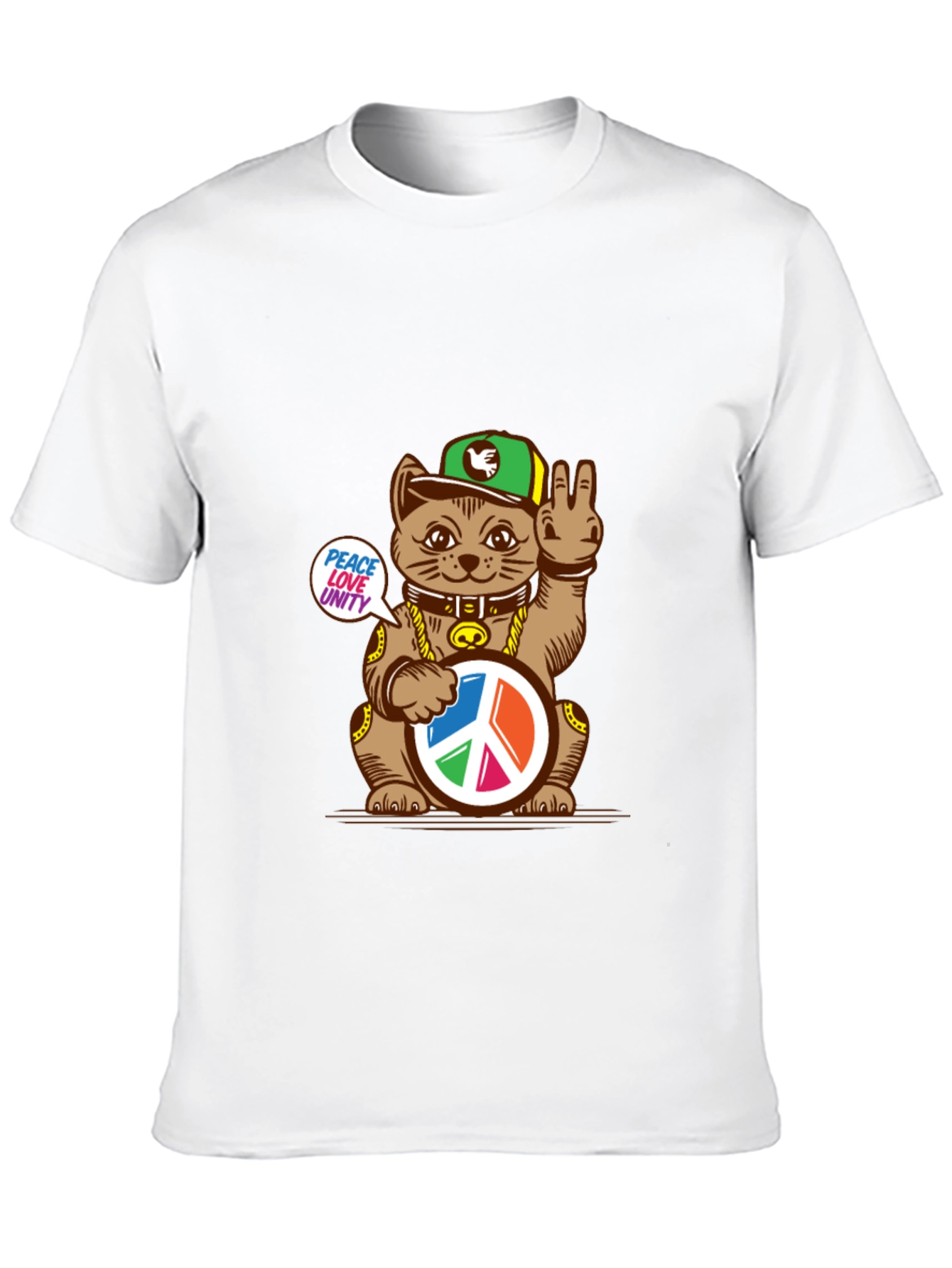 Peace Love Unity Lucky Cat T-Shirt