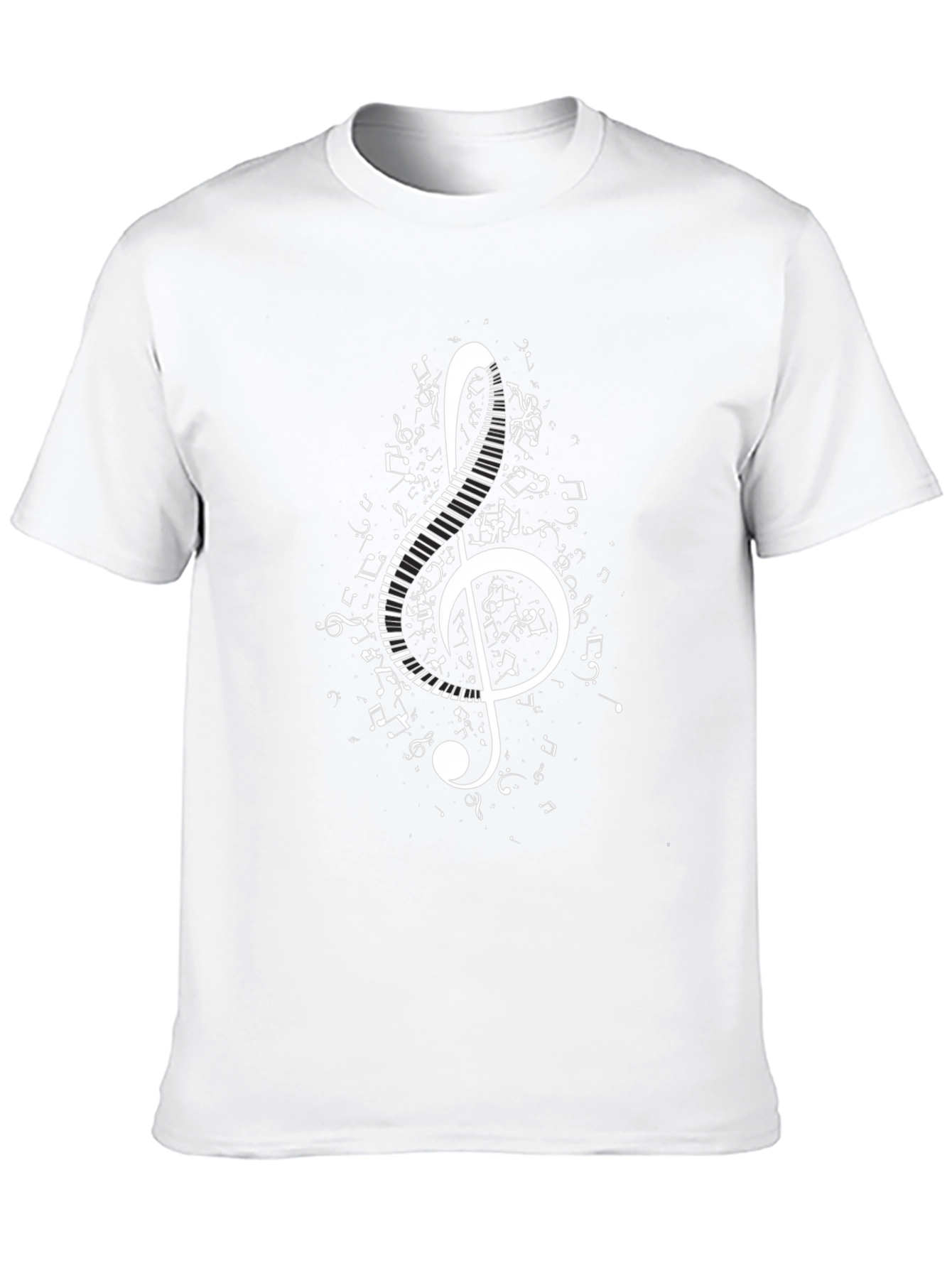 Musical Treble Clef Piano Keys Graphic T-Shirt