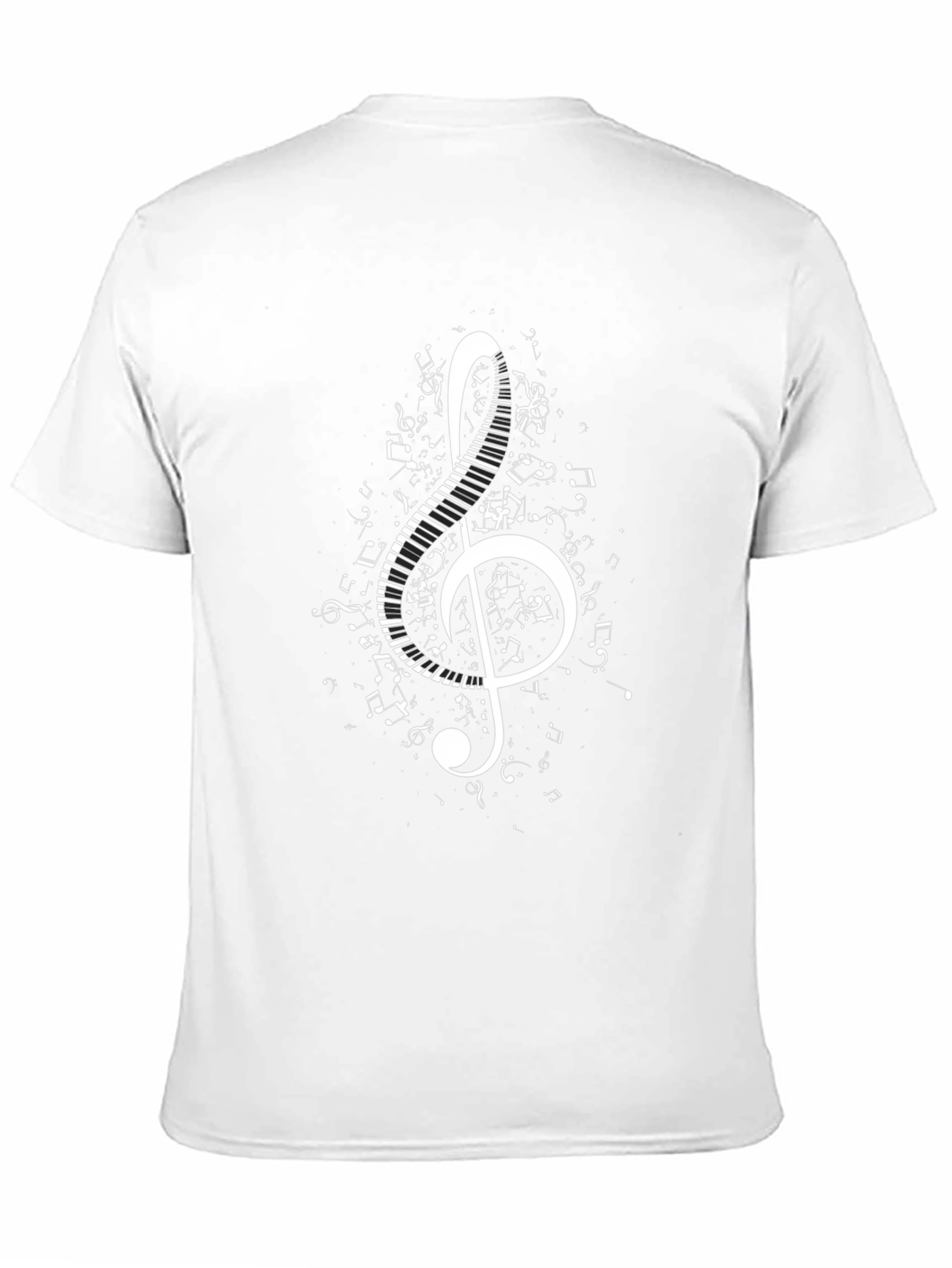 Musical Treble Clef Piano Keys Graphic T-Shirt