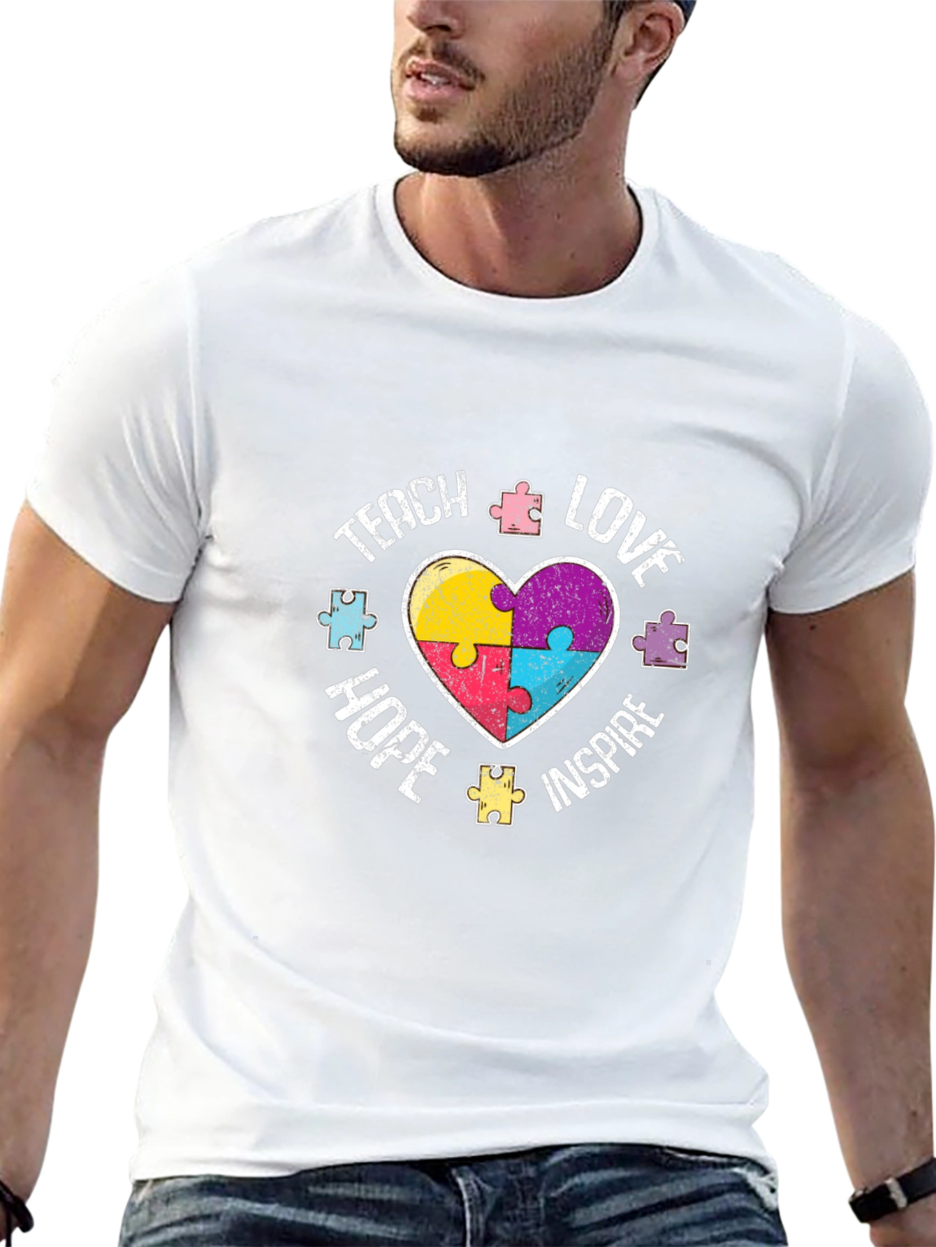 Teach Love Hope Inspire Autism Awareness T-Shirt