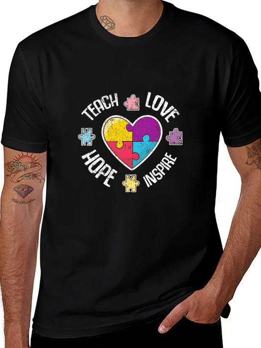 Teach Love Hope Inspire Autism Awareness T-Shirt