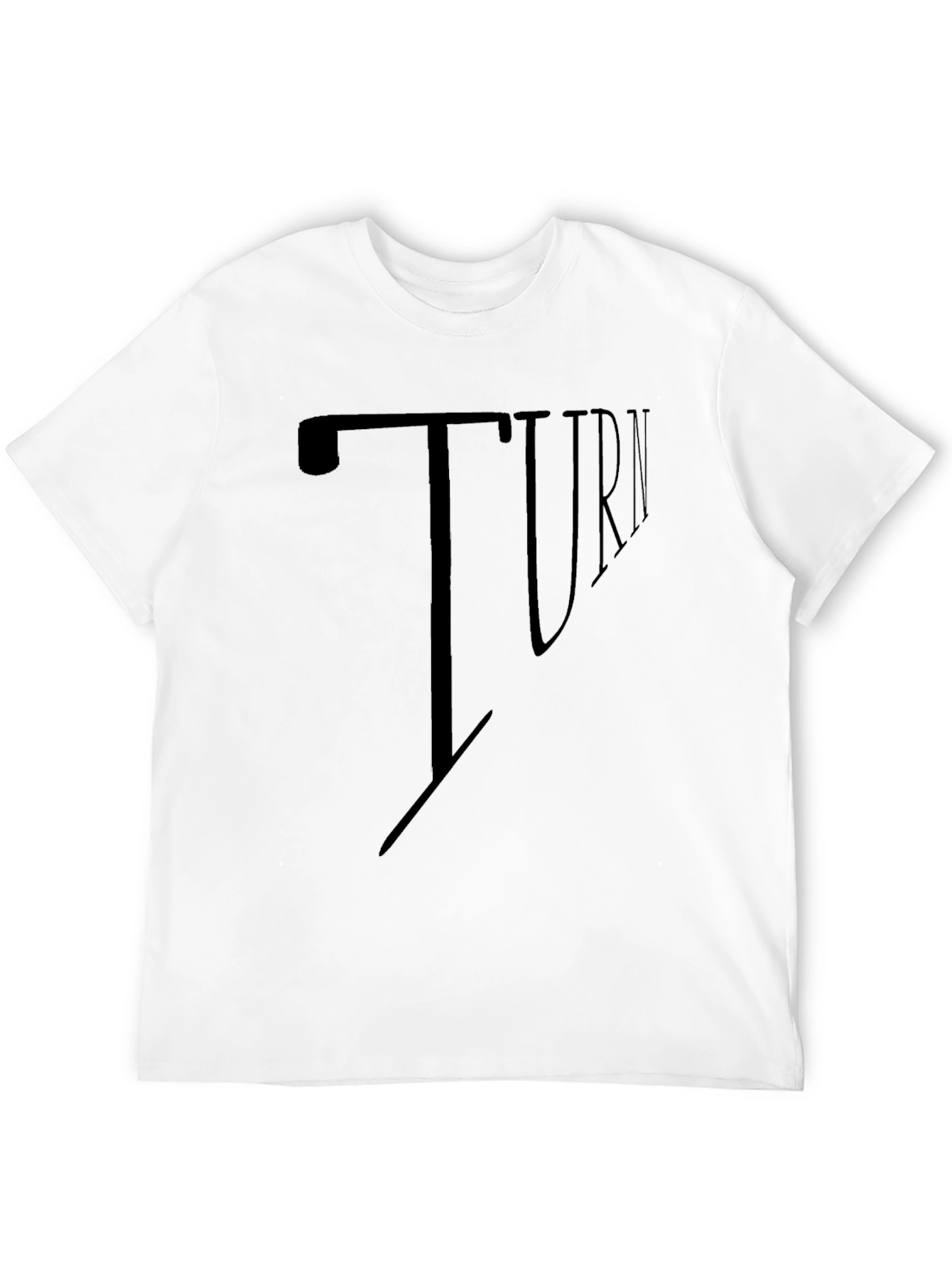 TURN Graphic Print Black T-Shirt