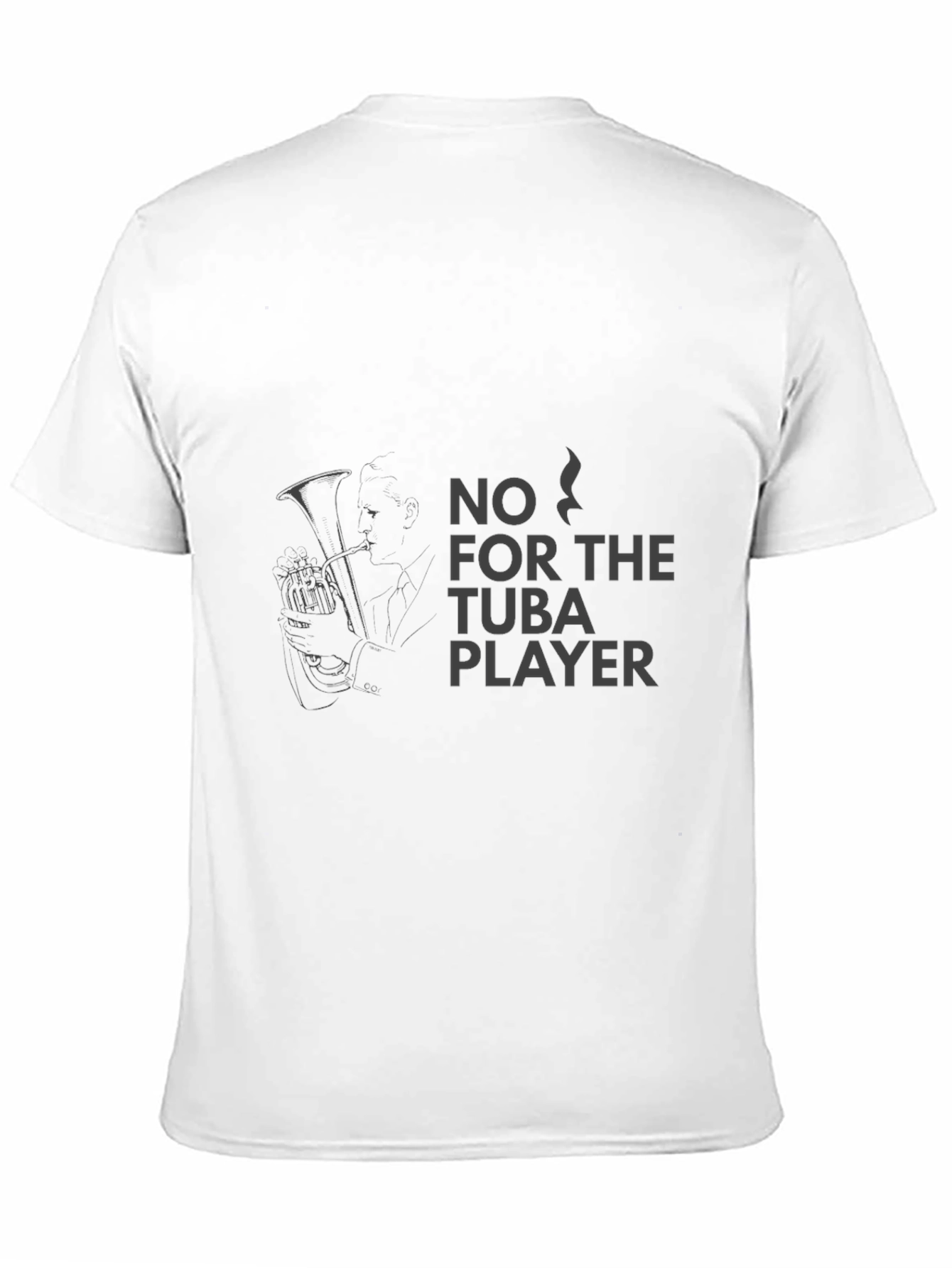 No Tuba Player Black Graphic Tee