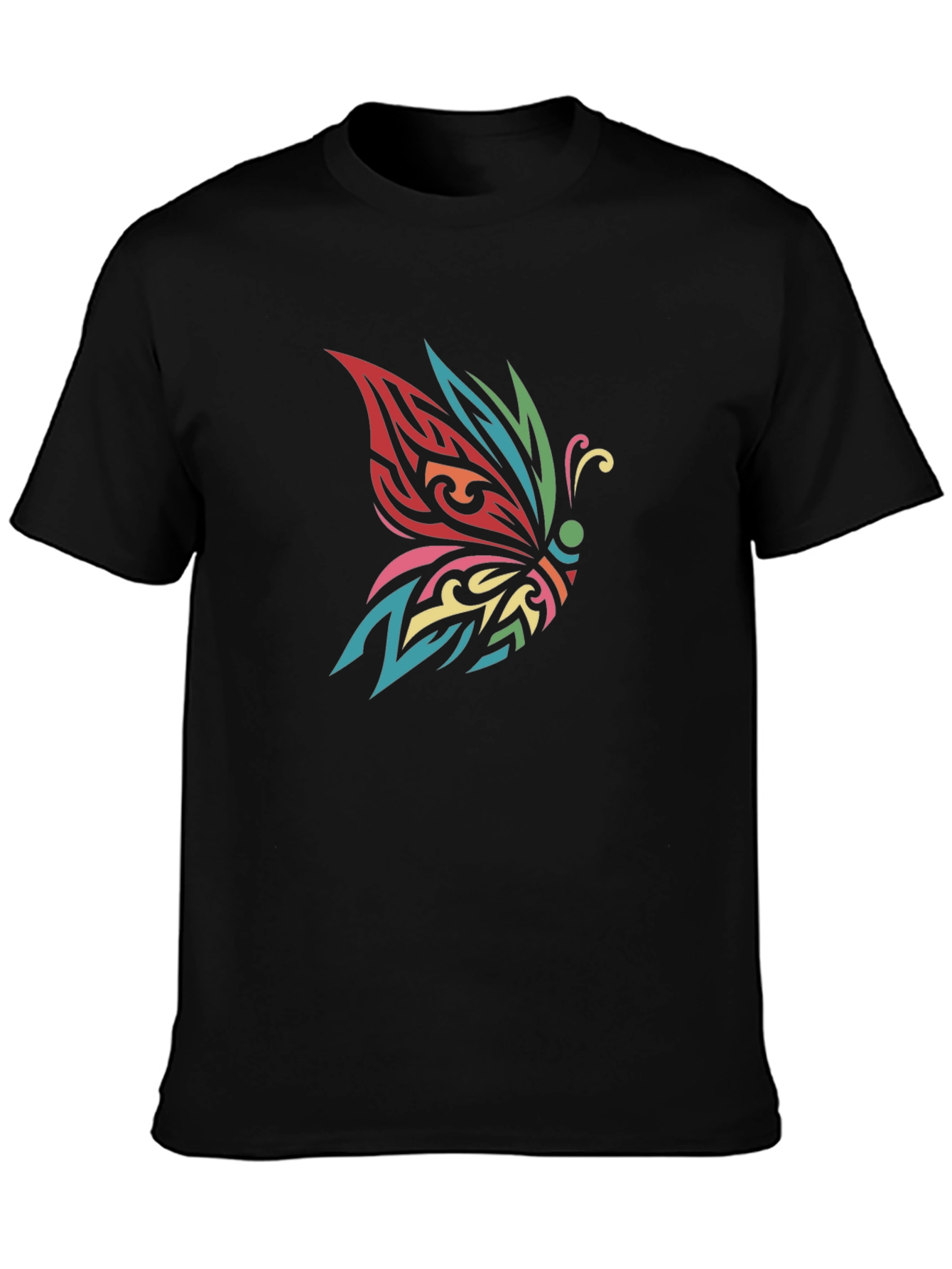 Butterfly Tribal Tattoo Black T-Shirt