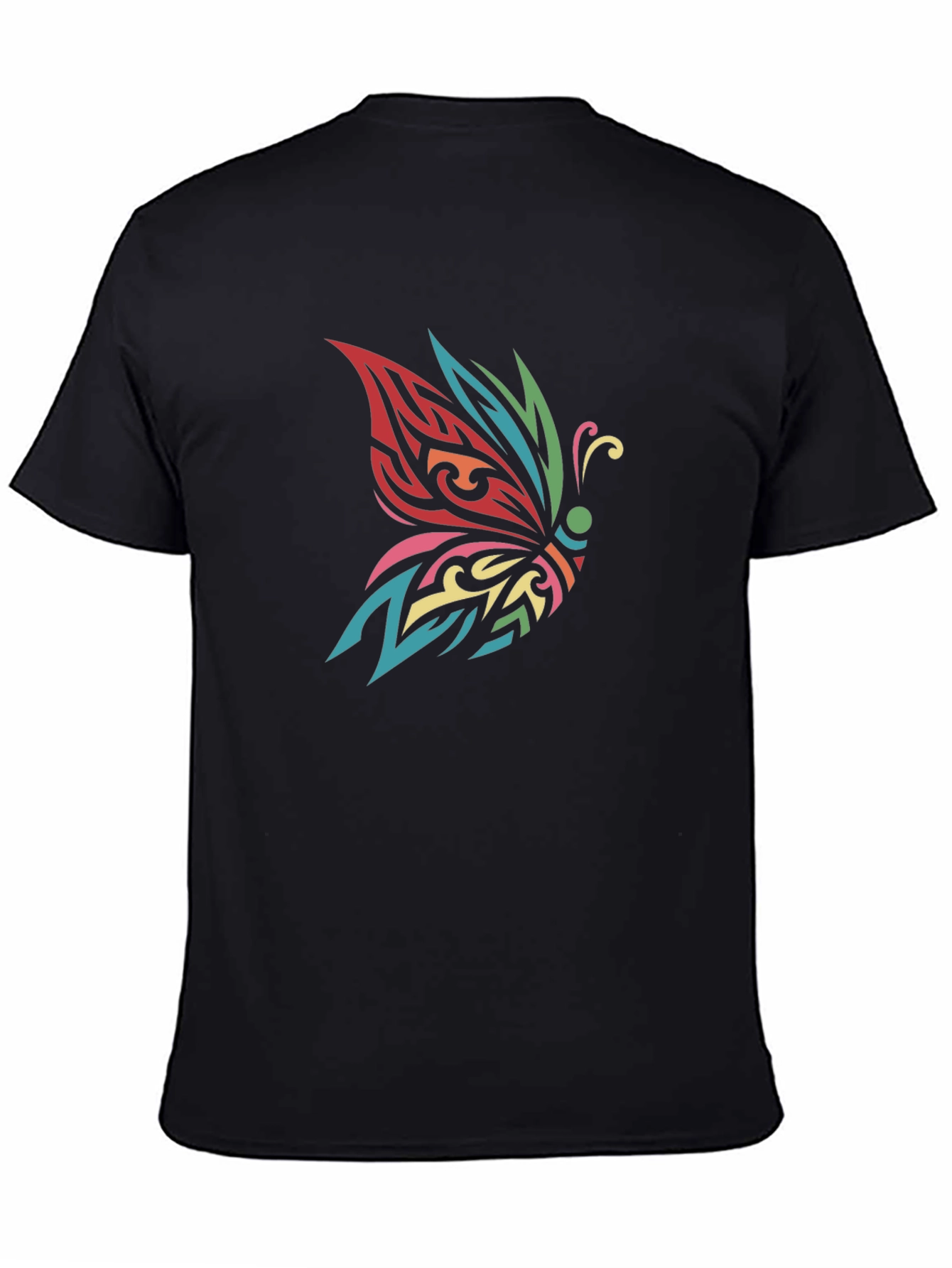 Butterfly Tribal Tattoo Black T-Shirt