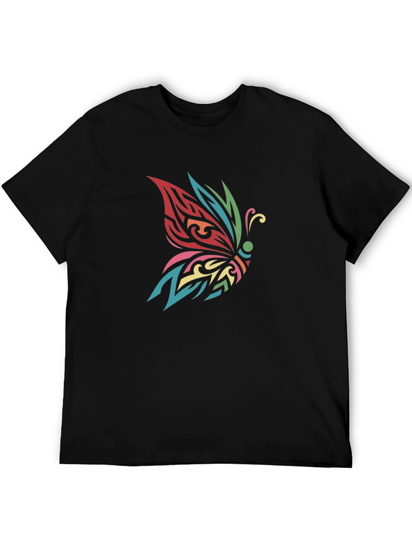 Butterfly Tribal Tattoo Black T-Shirt