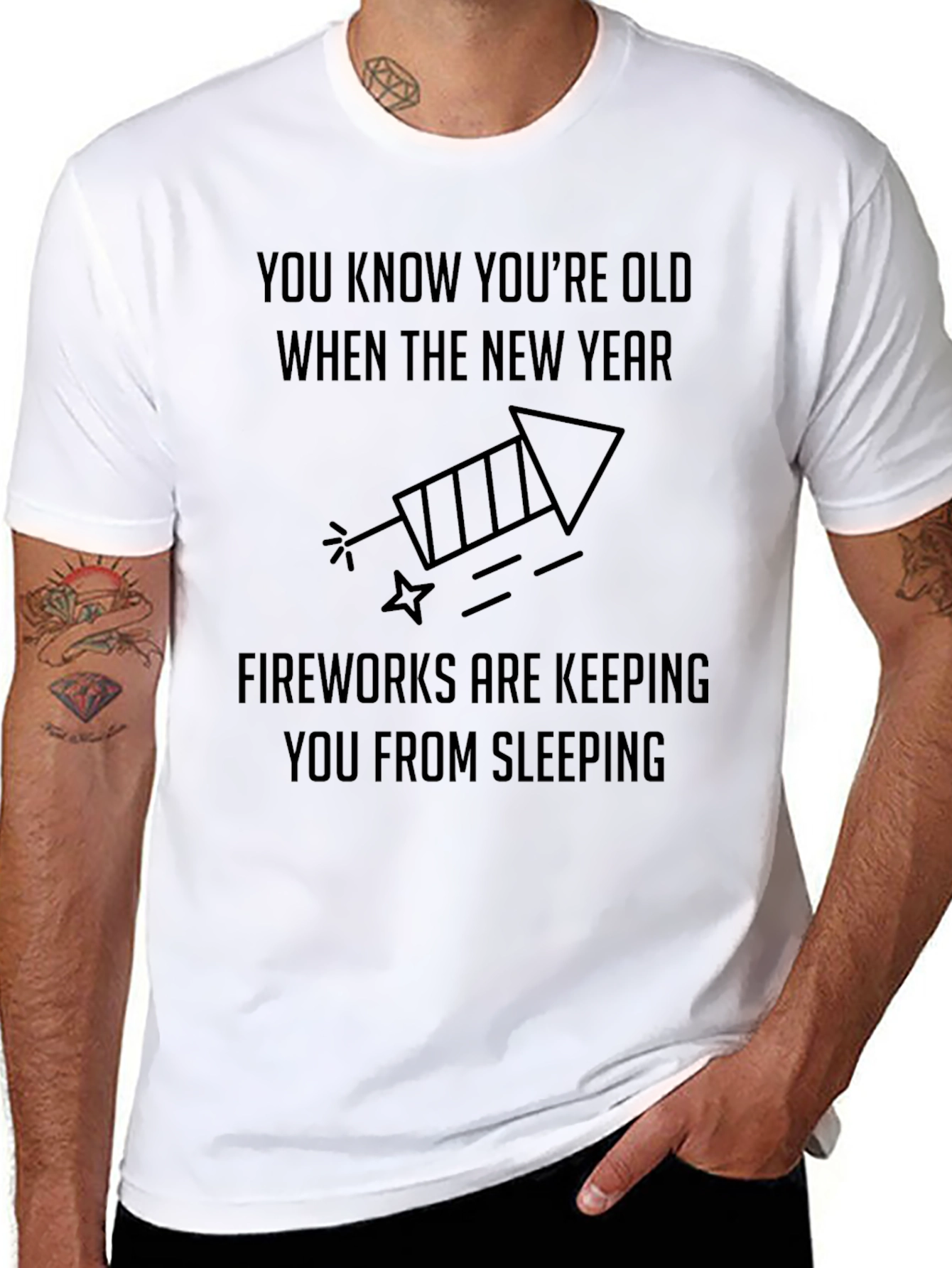 Funny New Years T-Shirt: Old Fireworks