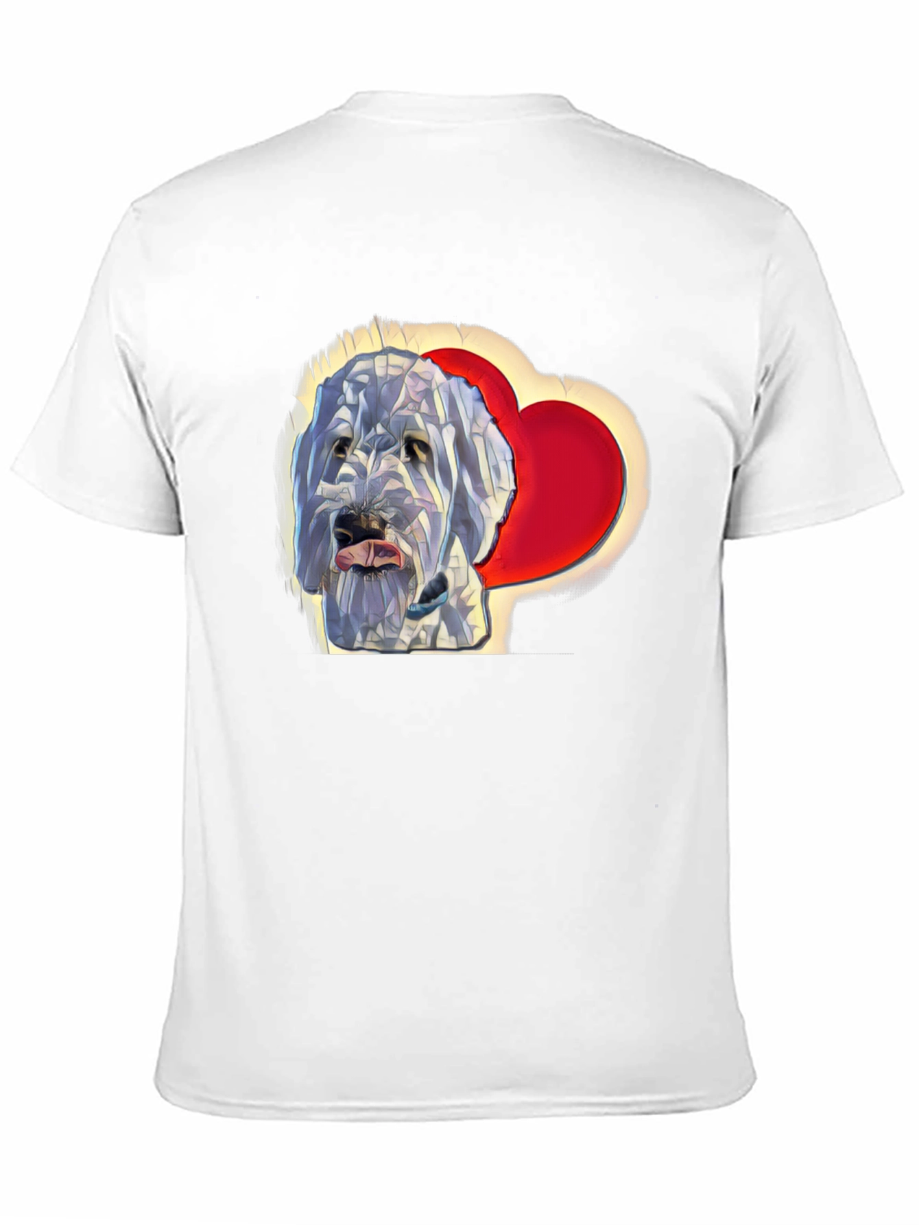 Dog Lover T-Shirt - Geometric Dog With Heart