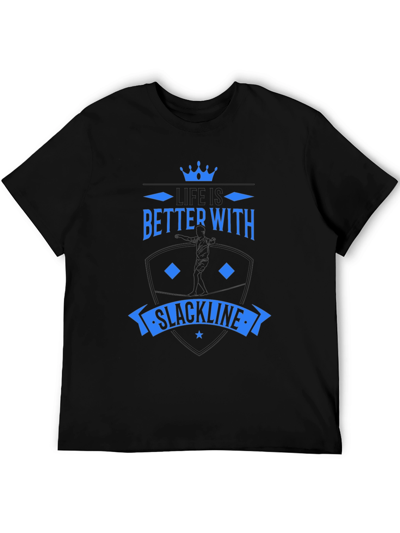 Better With Slackline Black T-Shirt