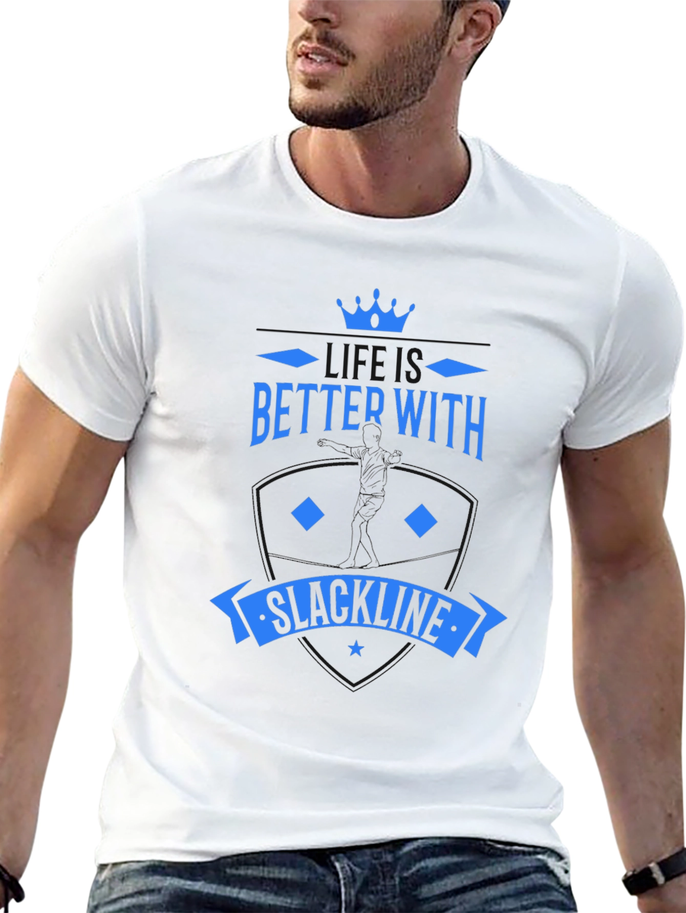Better With Slackline Black T-Shirt