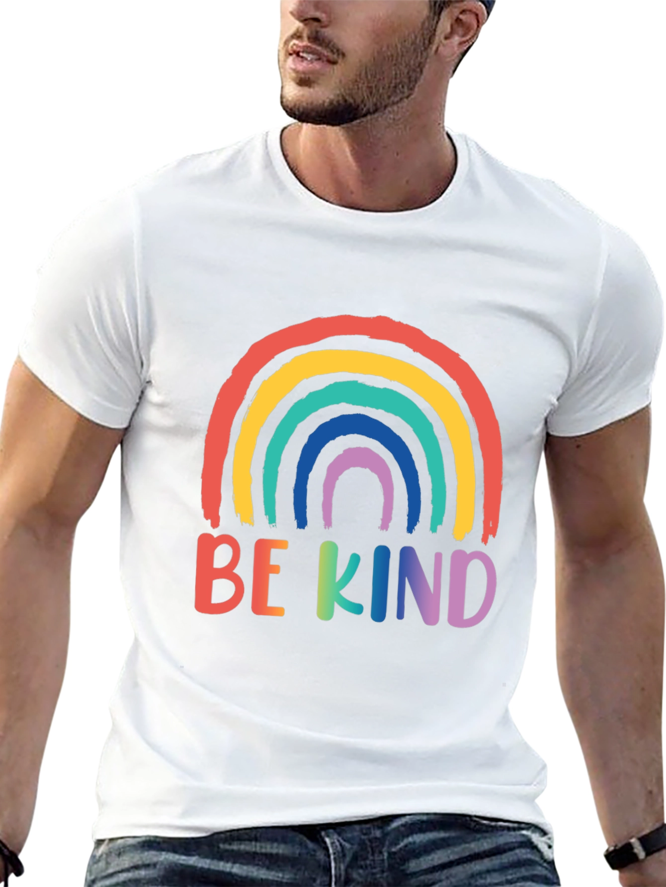 Be Kind Rainbow Graphic Tee - Unisex