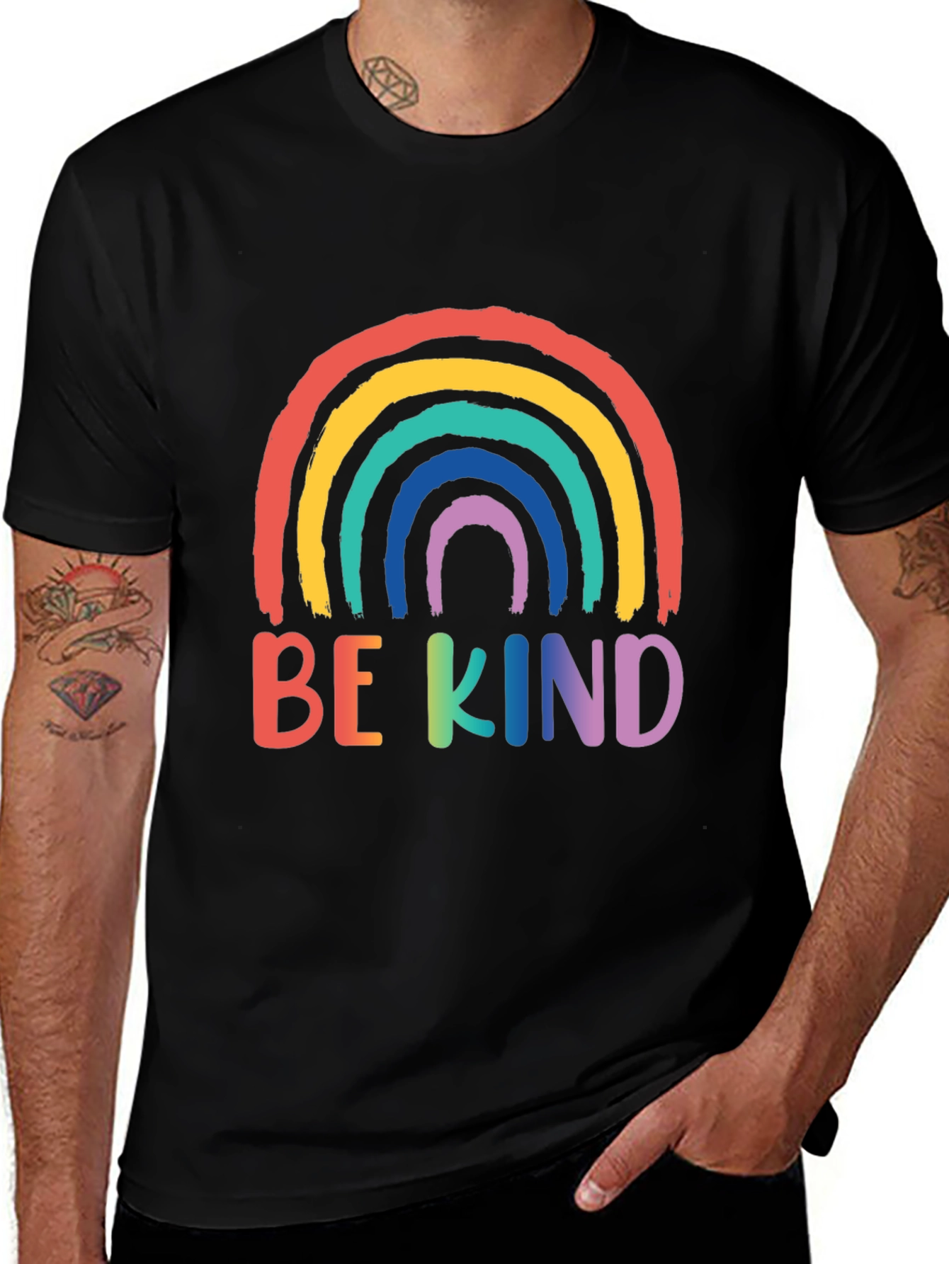 Be Kind Rainbow Graphic Tee - Unisex