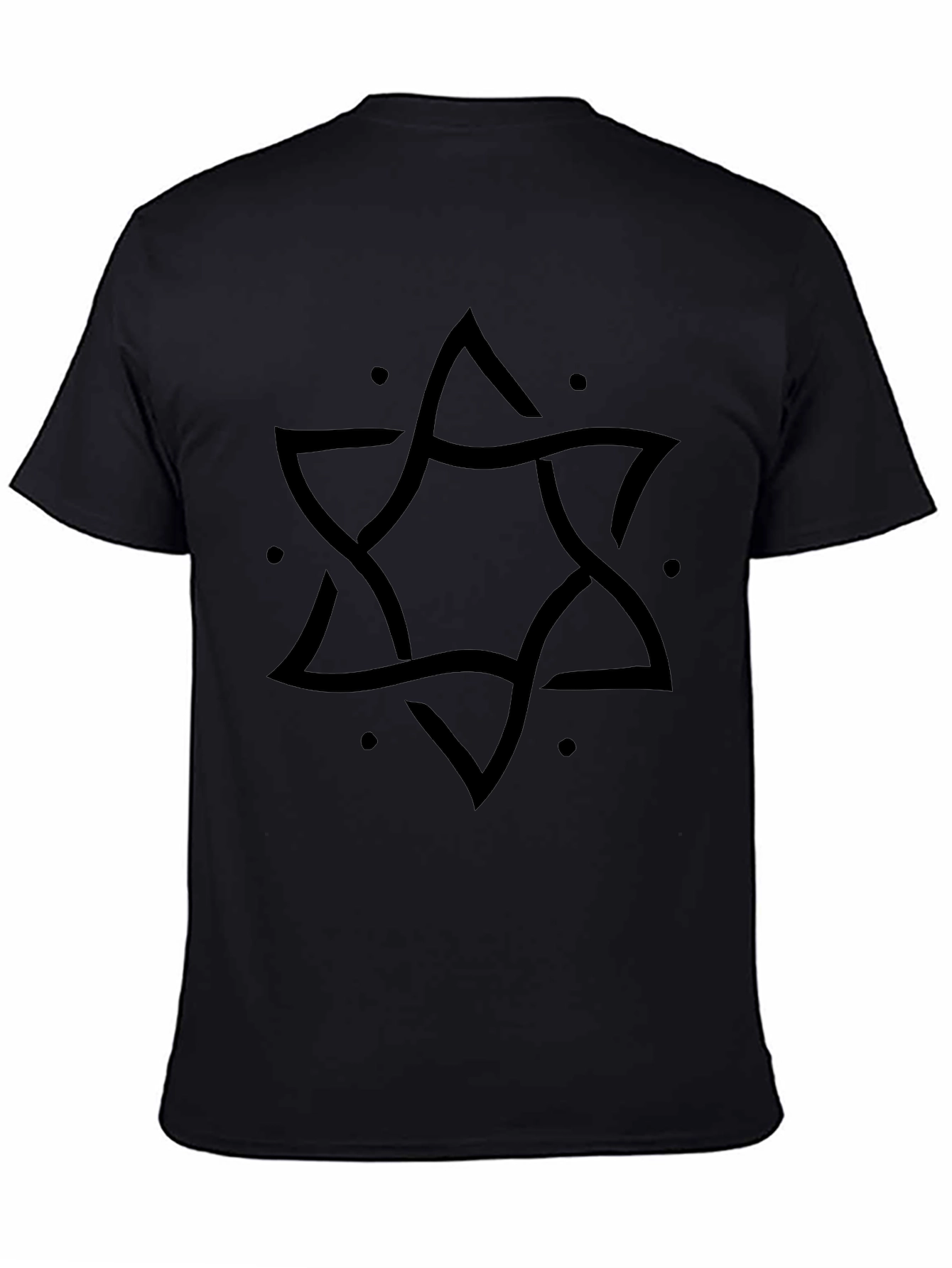 Geometric Star Graphic Tee - Modern Black T-Shirt
