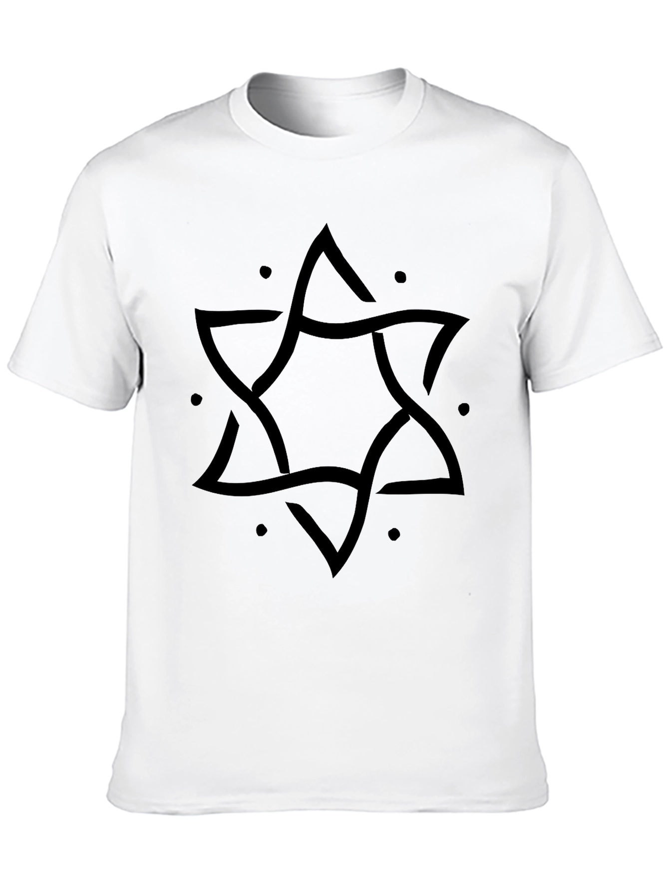 Geometric Star Graphic Tee - Modern Black T-Shirt
