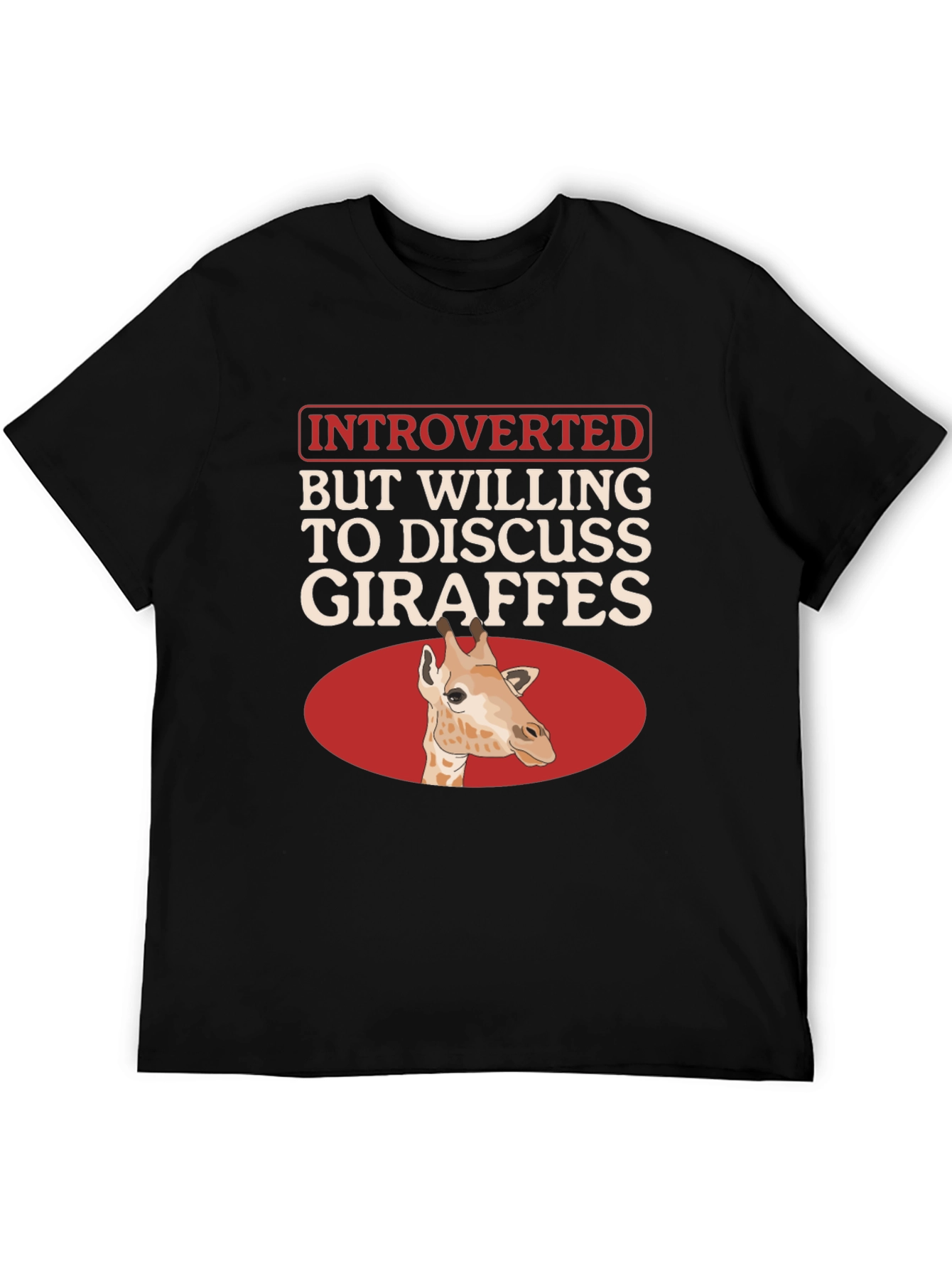 Introverted Giraffe T-Shirt - Unique Animal Lover Tee