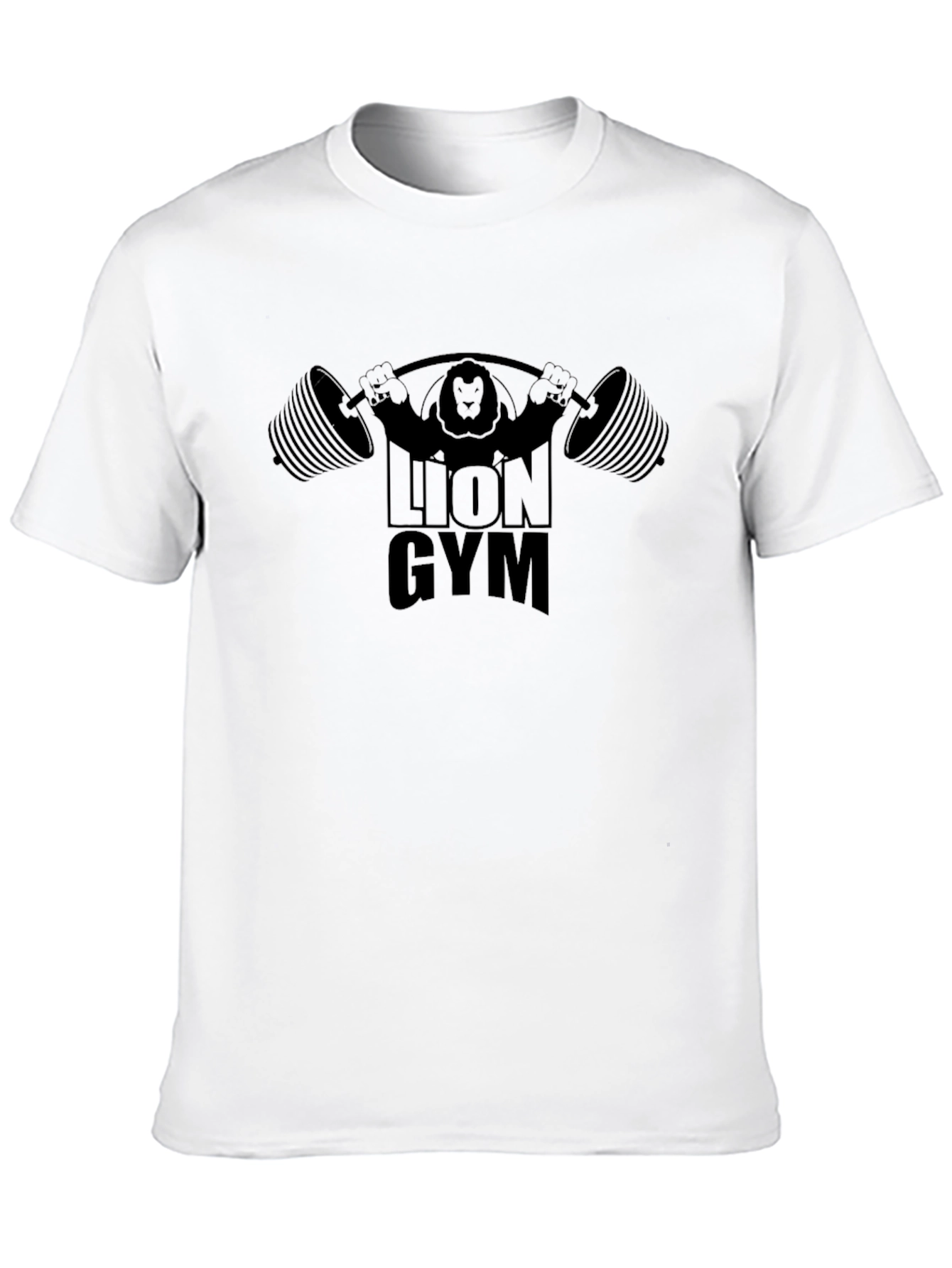 Lion Gym Black T-Shirt - Workout Apparel