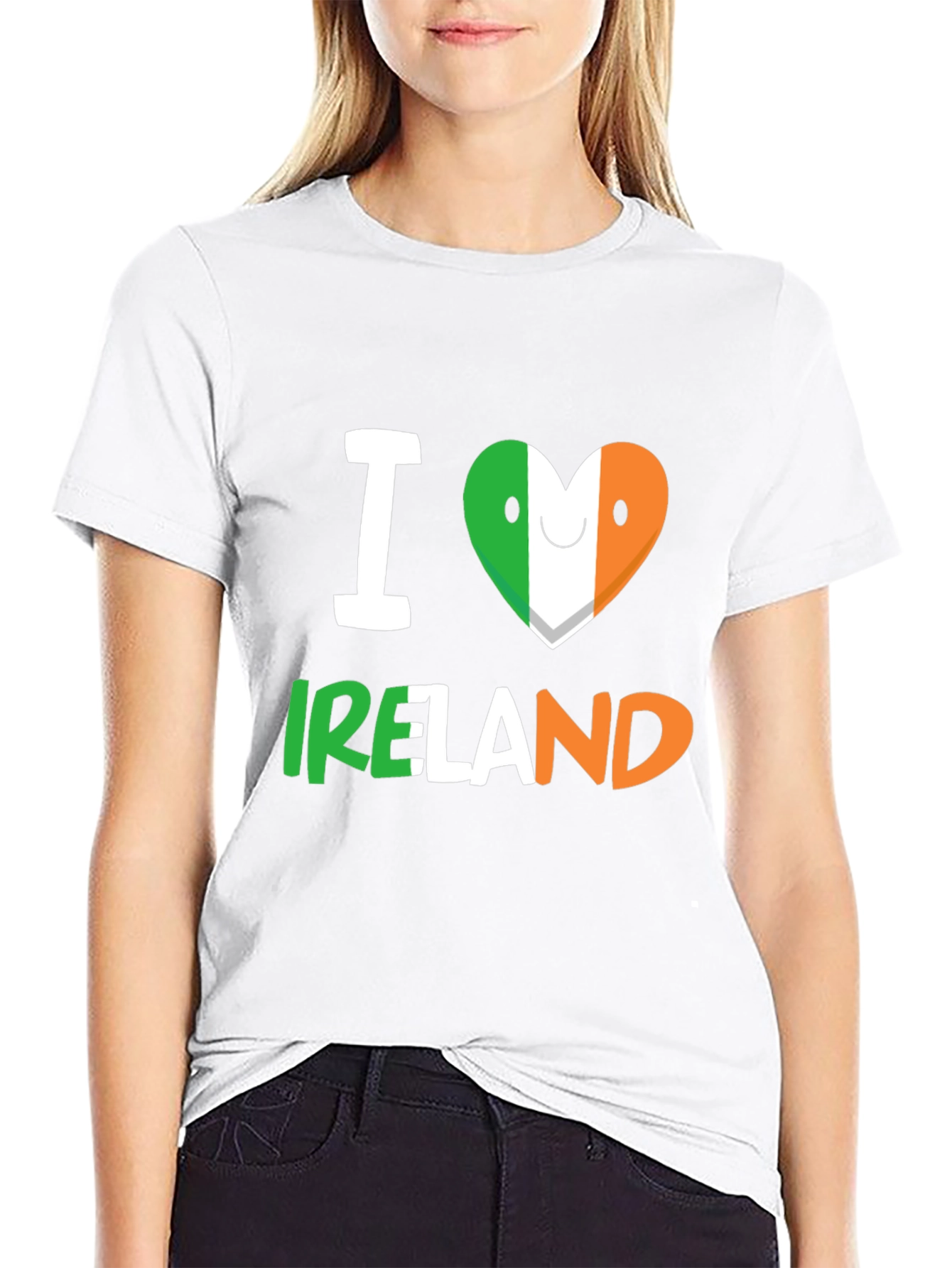 I Love Ireland T-Shirt - Black Crew Neck Tee