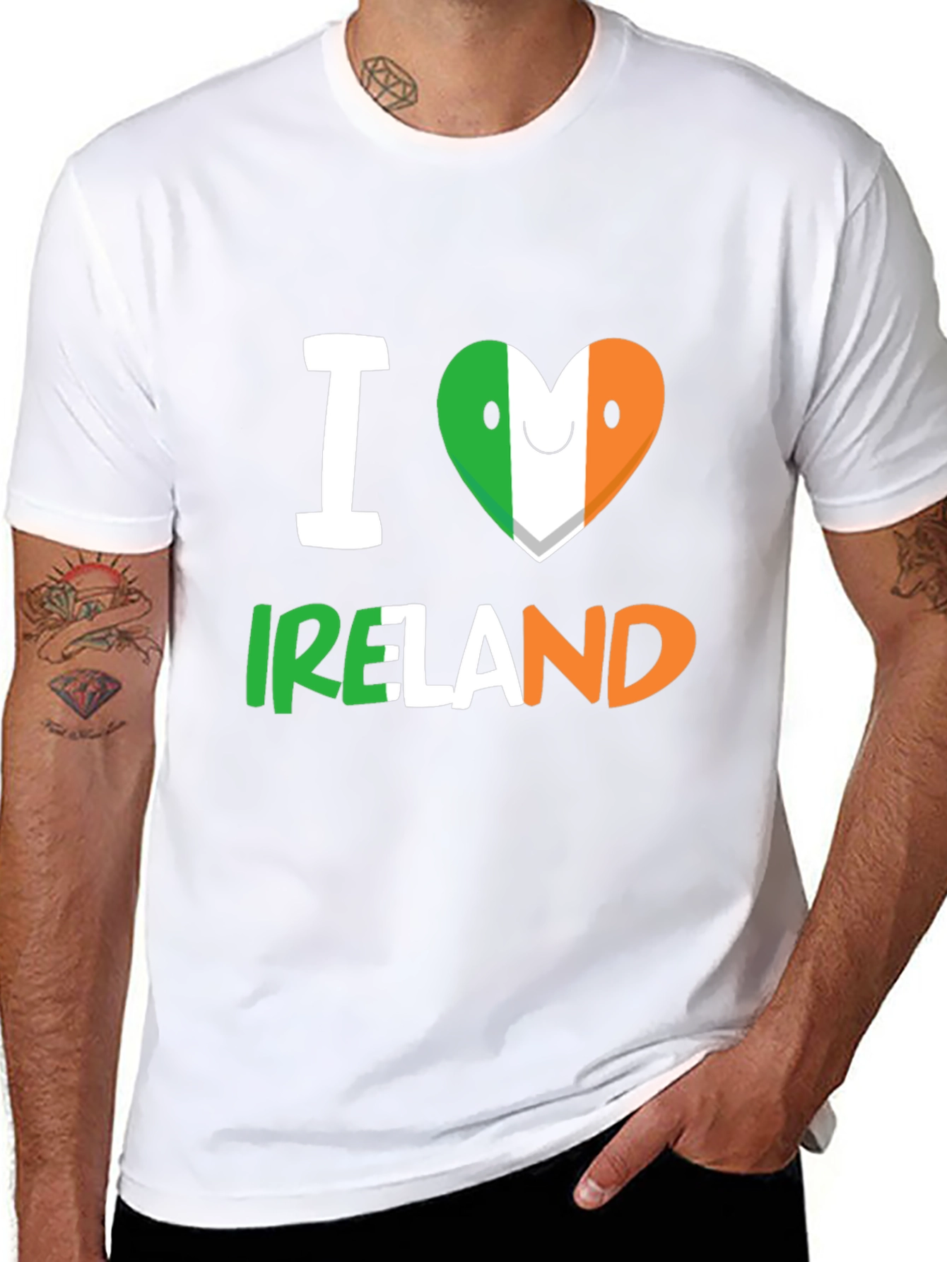 I Love Ireland T-Shirt - Black Crew Neck Tee