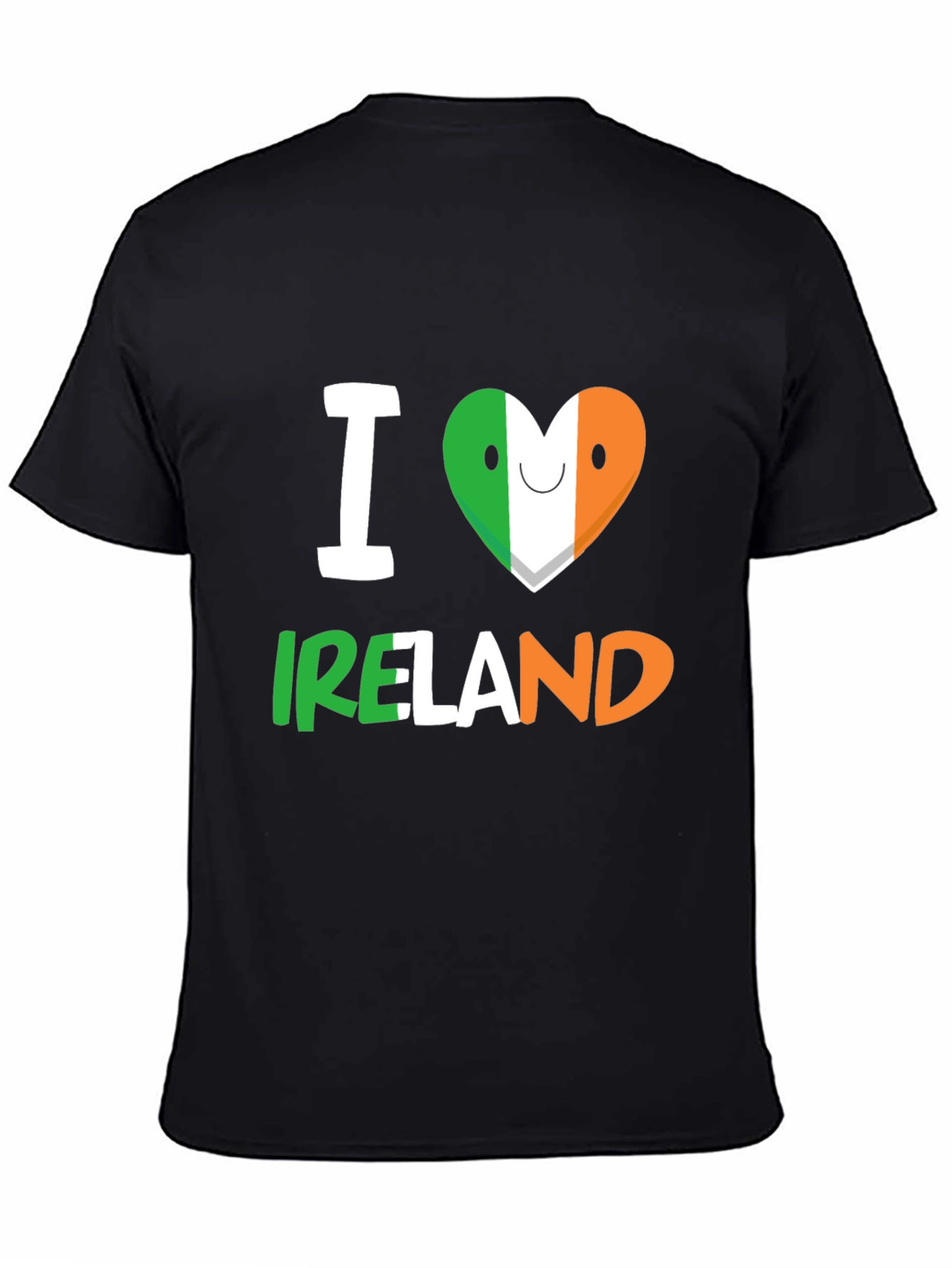 I Love Ireland T-Shirt - Black Crew Neck Tee