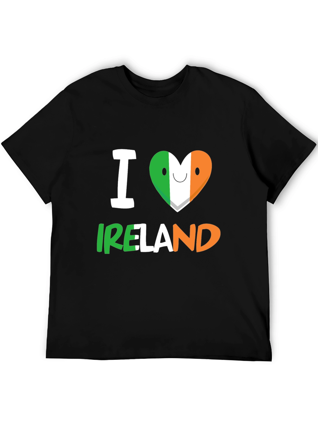 I Love Ireland T-Shirt - Black Crew Neck Tee