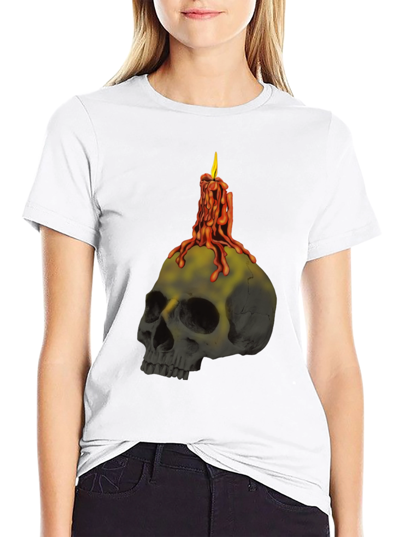 Skull Candle T-Shirt - Edgy Graphic Tee