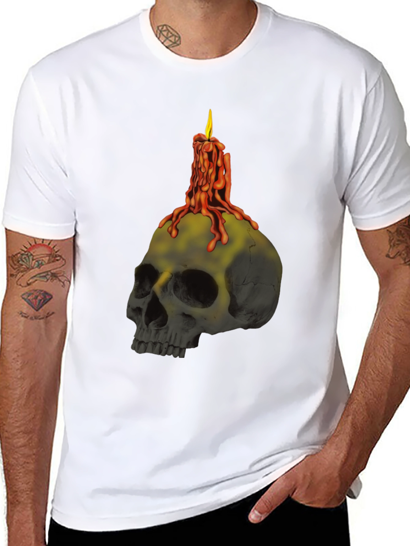 Skull Candle T-Shirt - Edgy Graphic Tee
