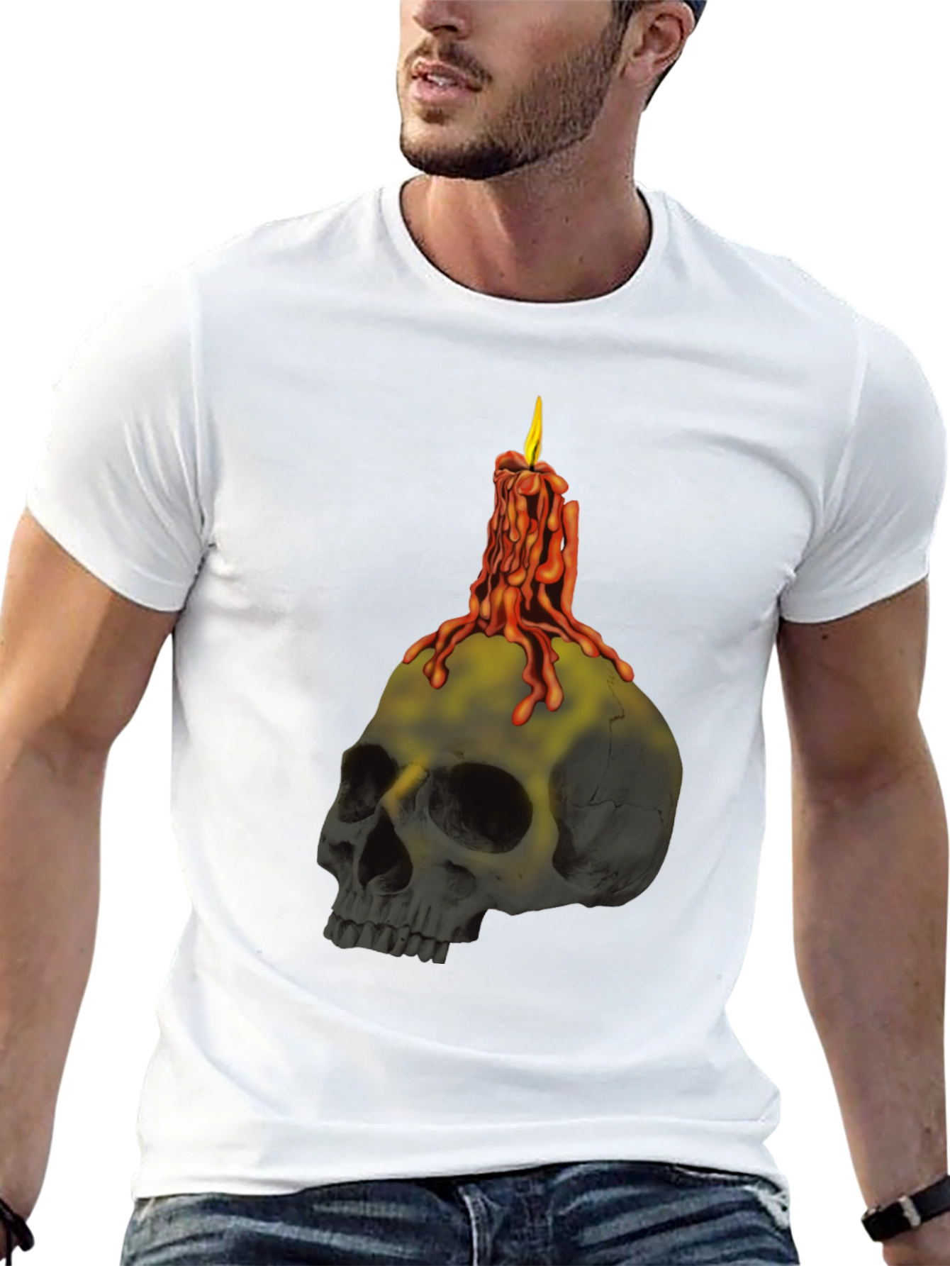 Skull Candle T-Shirt - Edgy Graphic Tee