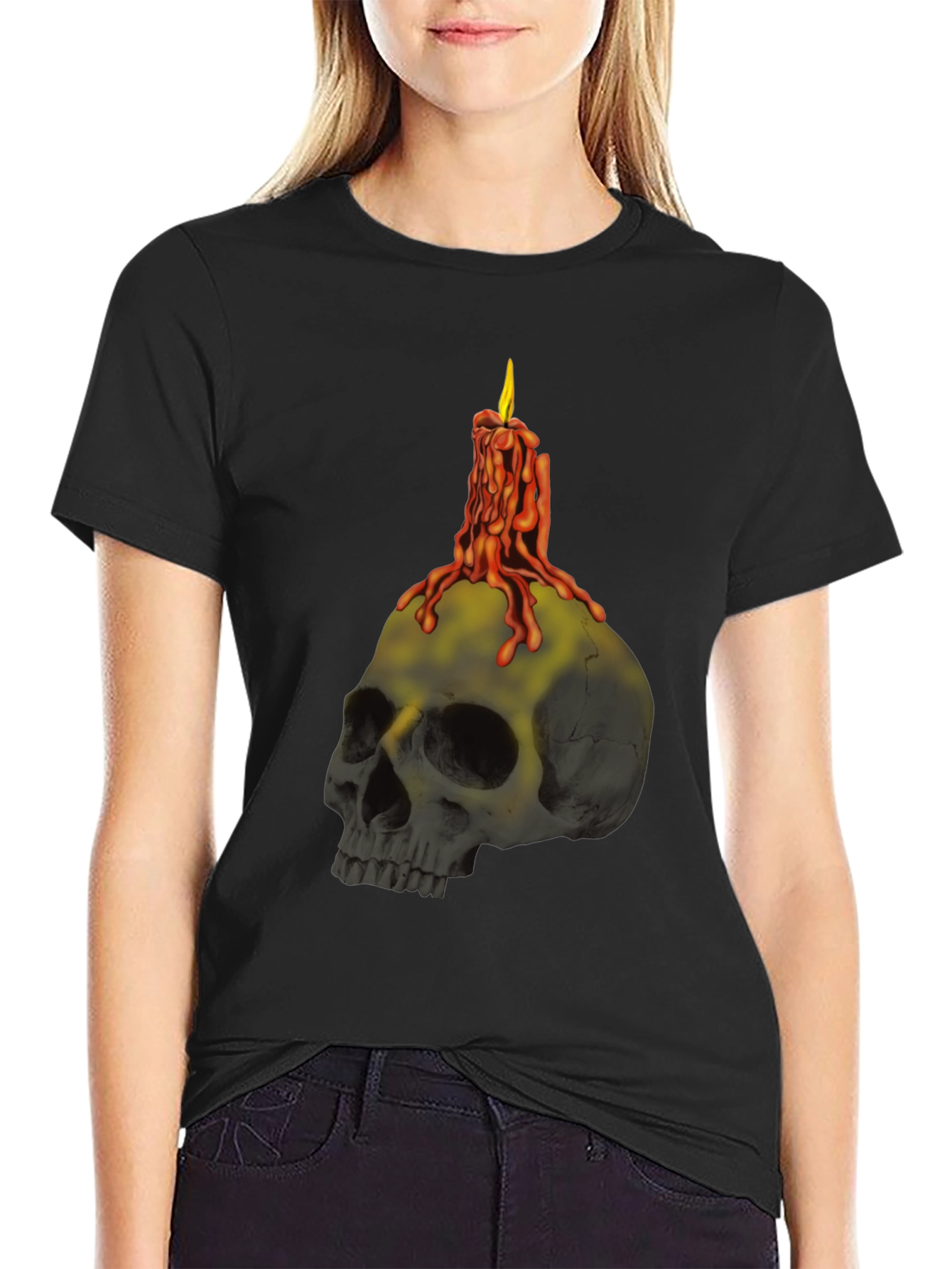 Skull Candle T-Shirt - Edgy Graphic Tee