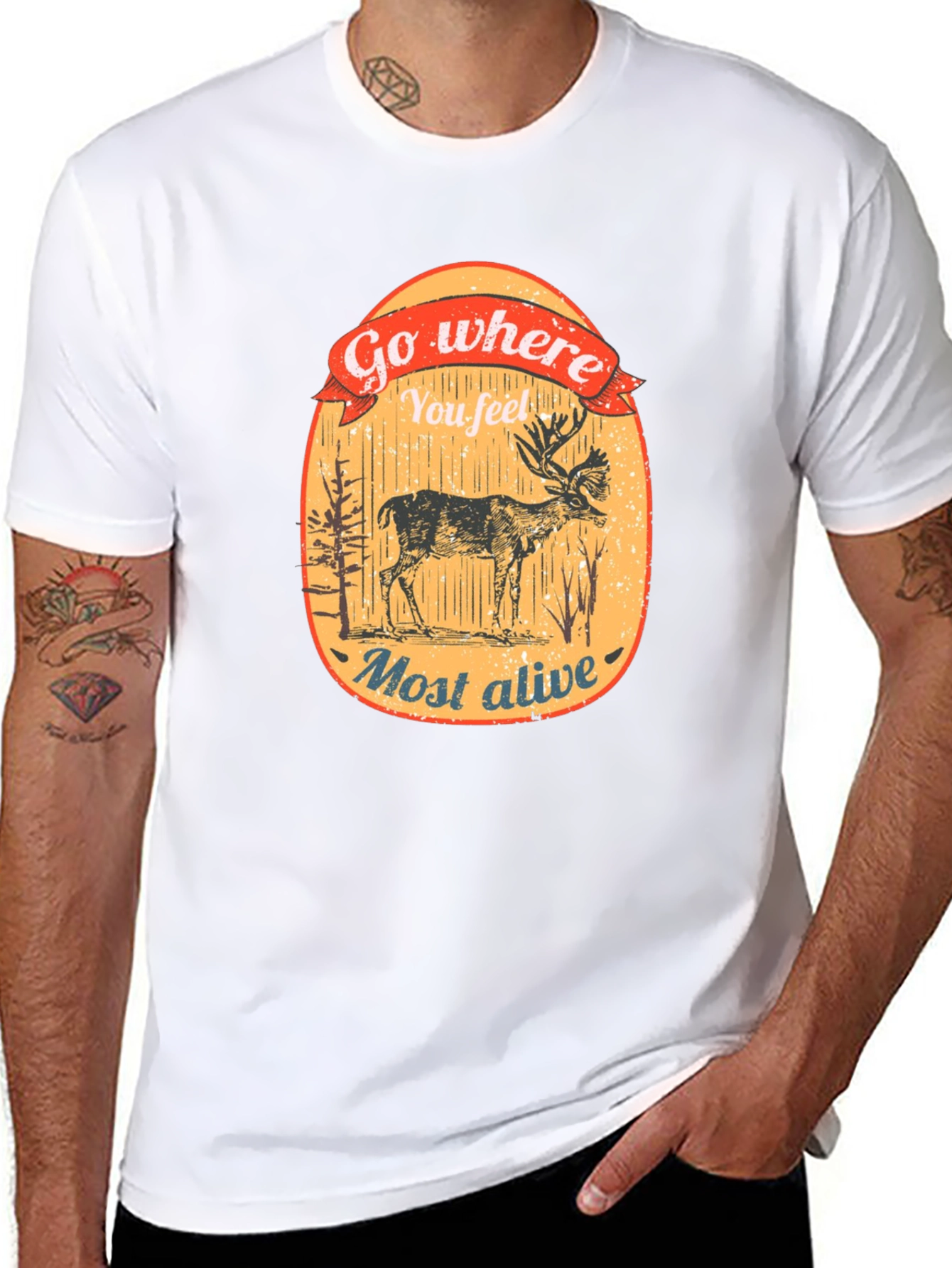 Go Where You Feel Most Alive Deer Graphic Tee
