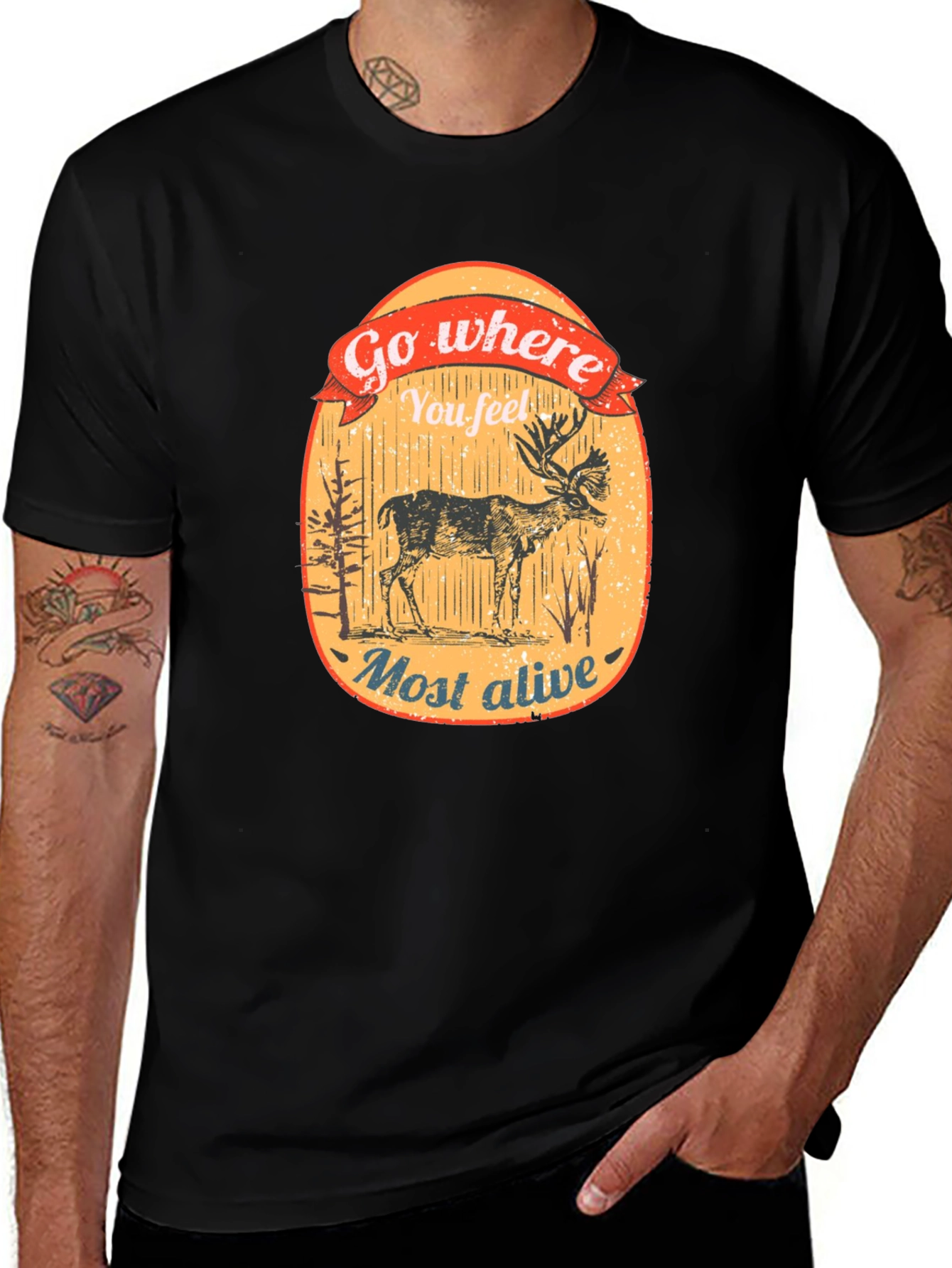 Go Where You Feel Most Alive Deer Graphic Tee