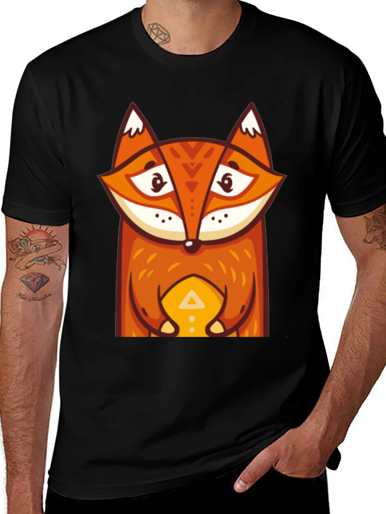 Fox Graphic Tee - Stylish Mens T-Shirt