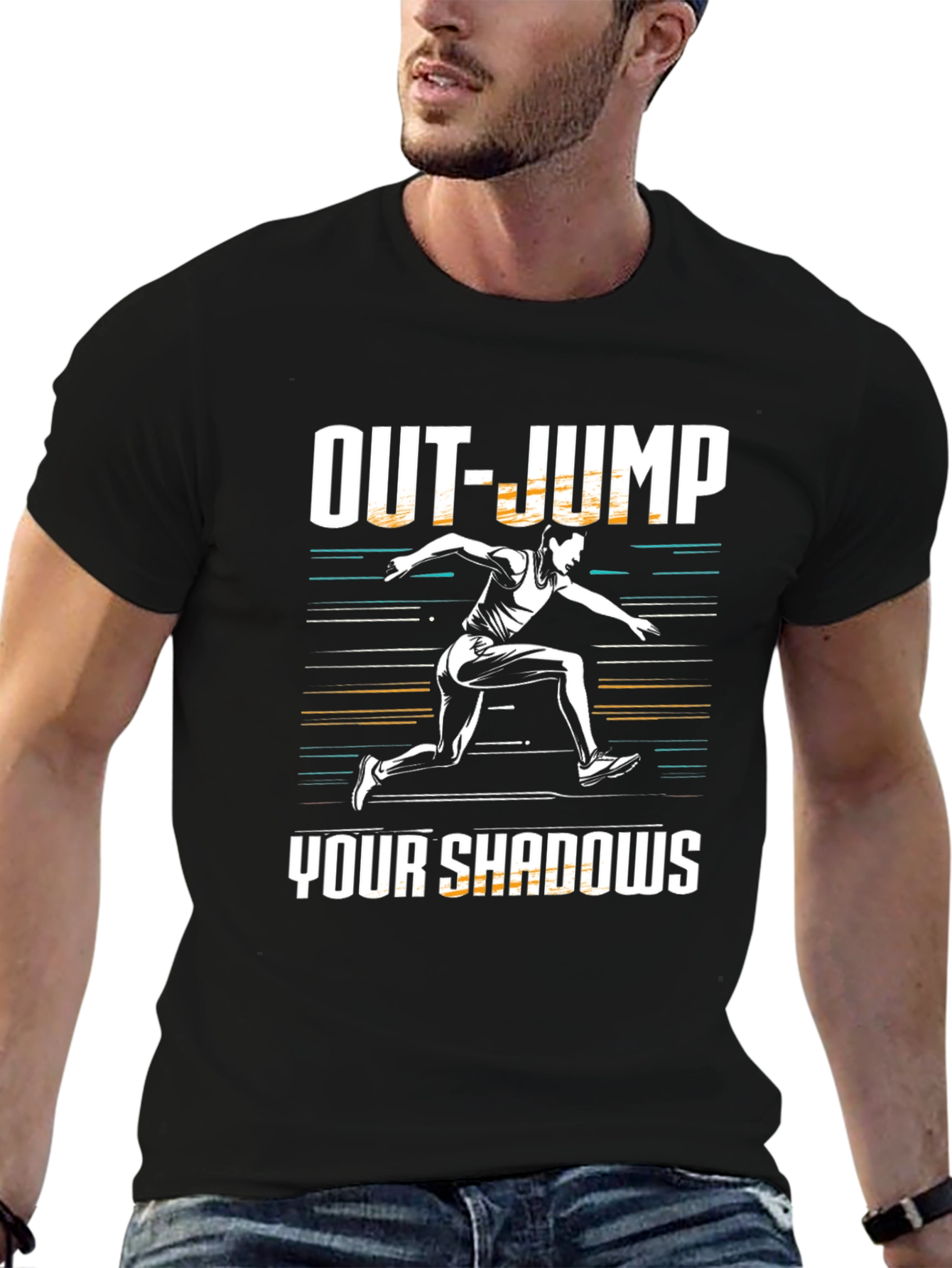 Out-Jump Your Shadows Graphic Tee - Motivational Shirt