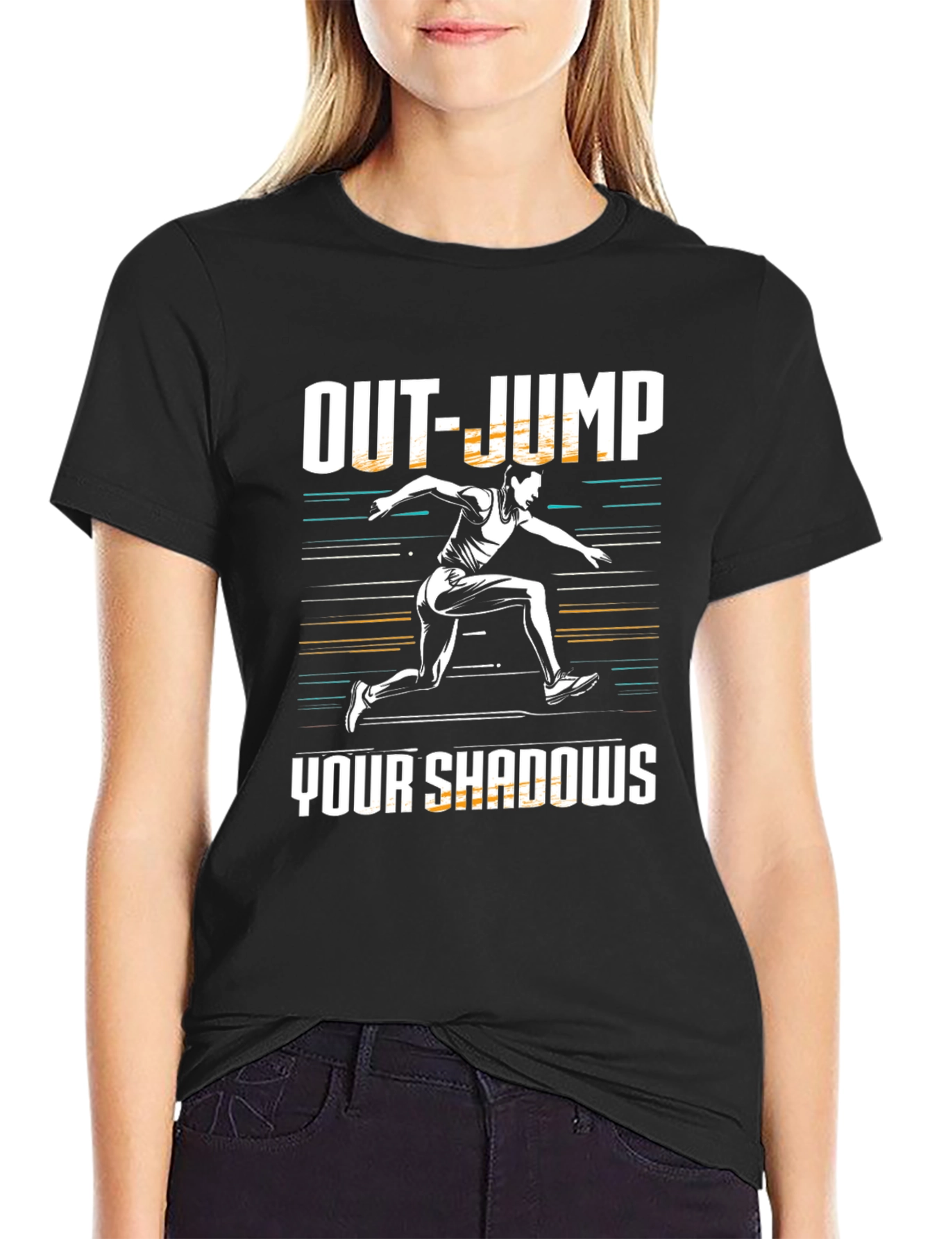 Out-Jump Your Shadows Graphic Tee - Motivational Shirt