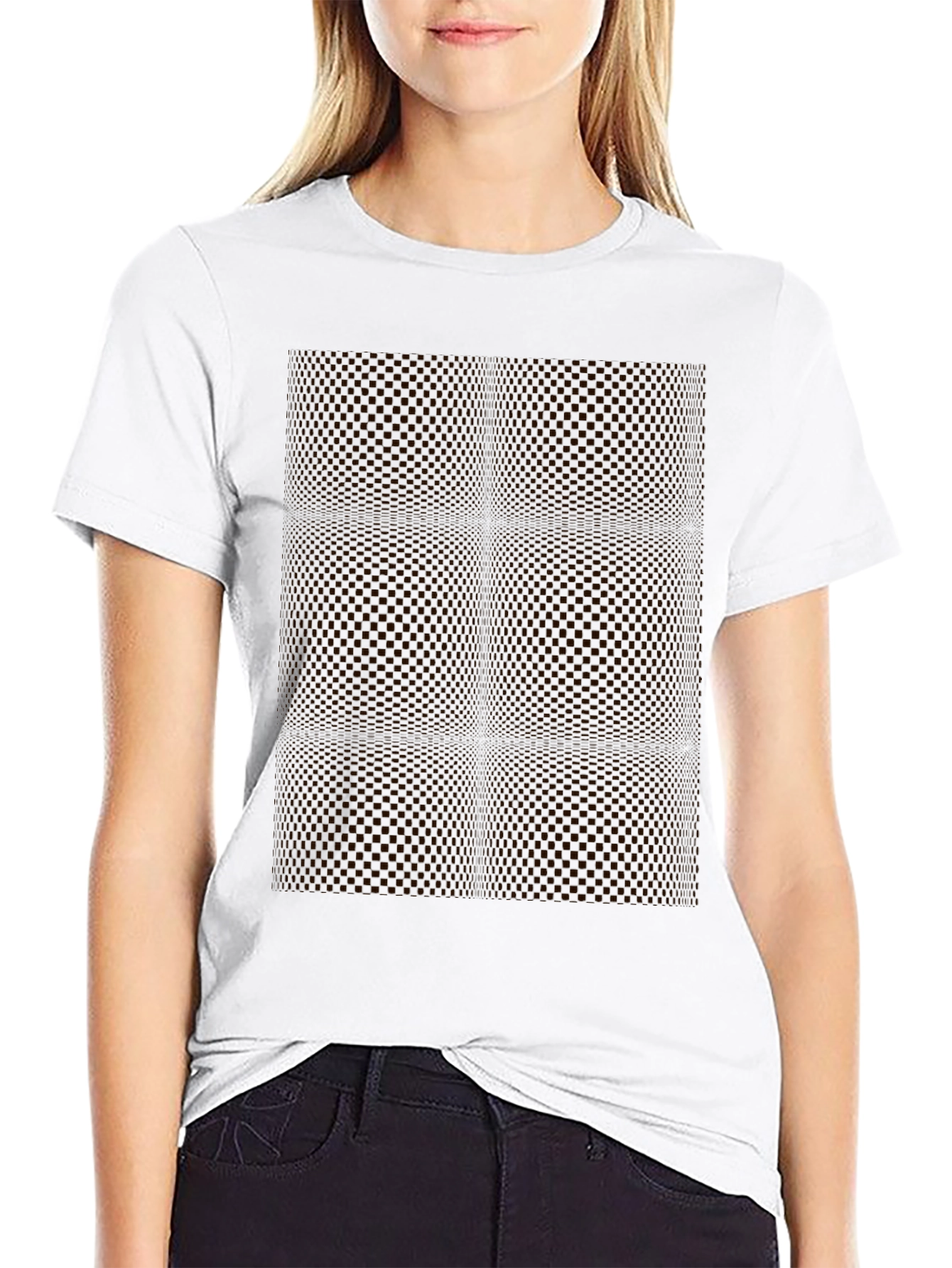 Modern Black Geometric Patterned T-Shirt
