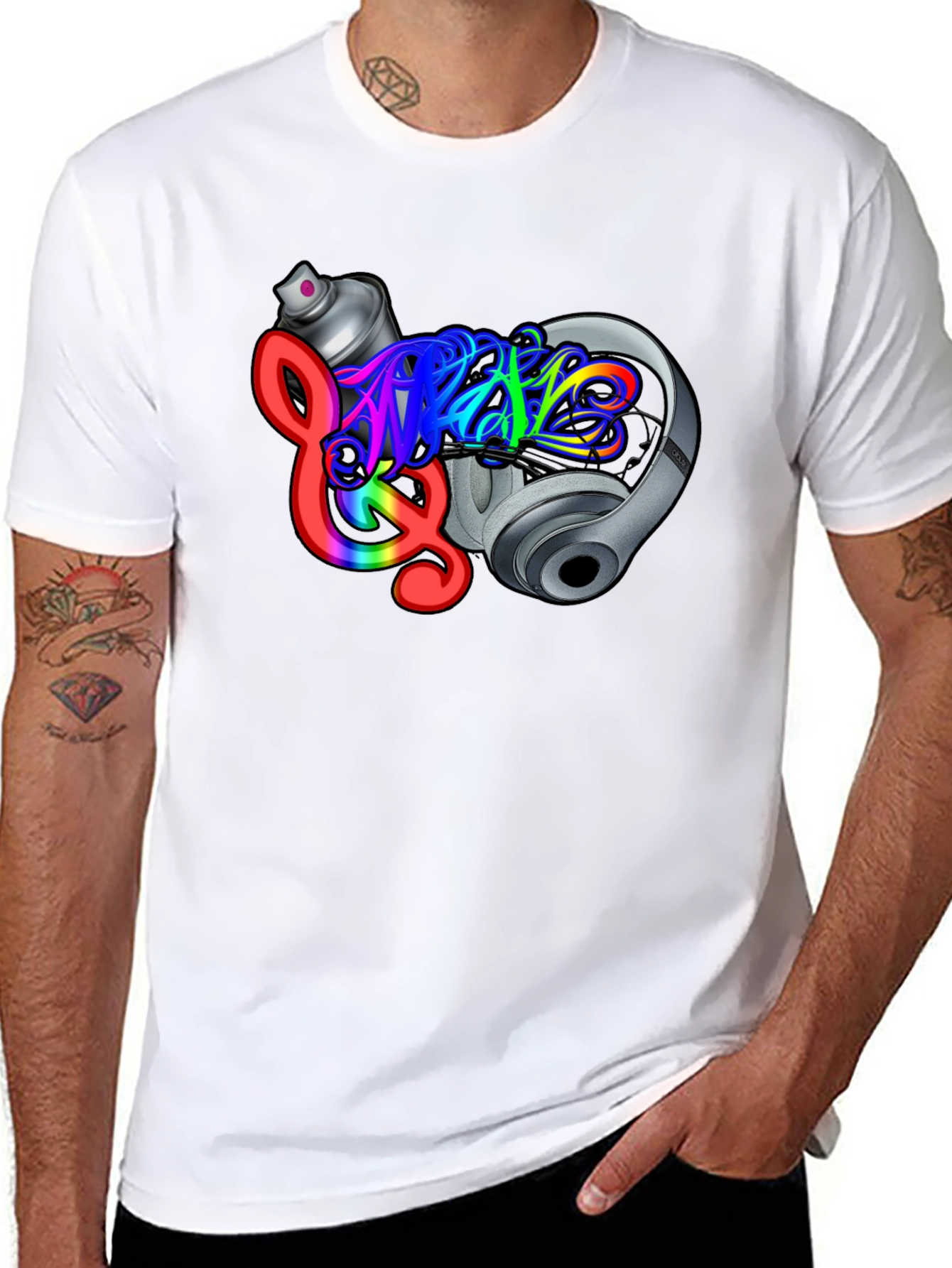 Music Graffiti Black T-Shirt