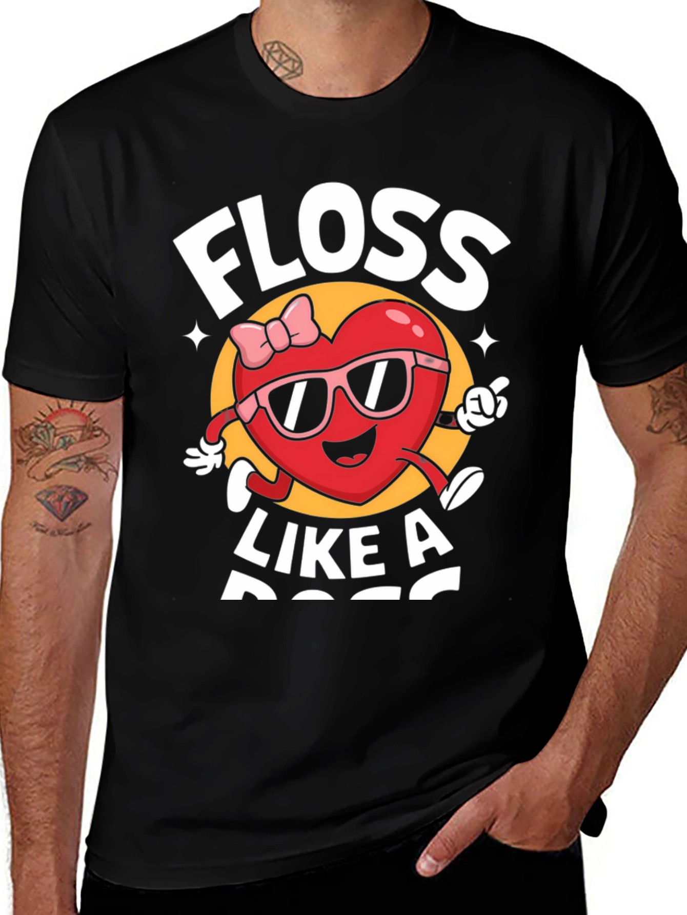 Floss Like A Boss Black Graphic Tee